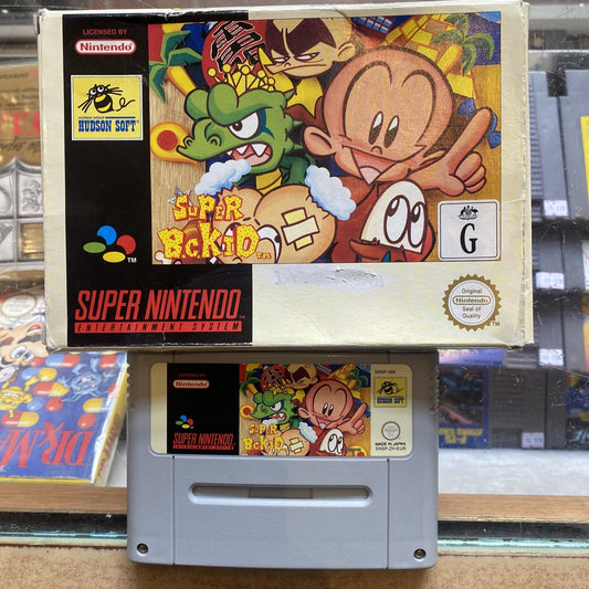 Super BC Kid Super Nintendo Game Boxed (1994) Cart + Box SNES B.C. Kid Bonk PAL