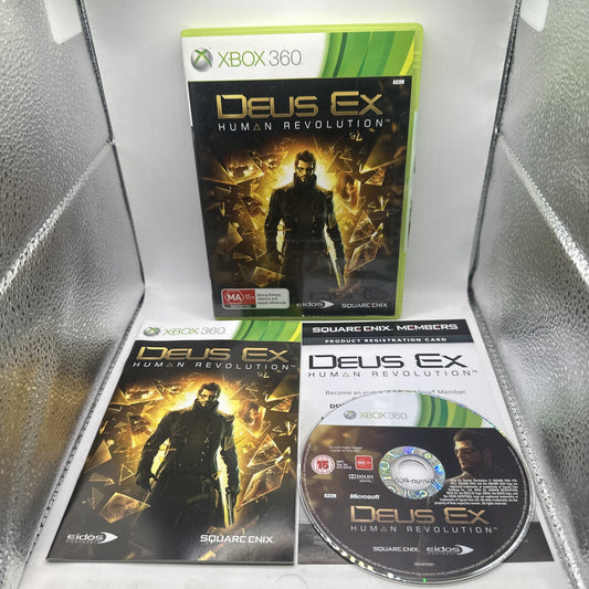 Deus Ex: Human Revolution • Xbox 360 Game + Manual (2011) PAL AUS • Complete CIB