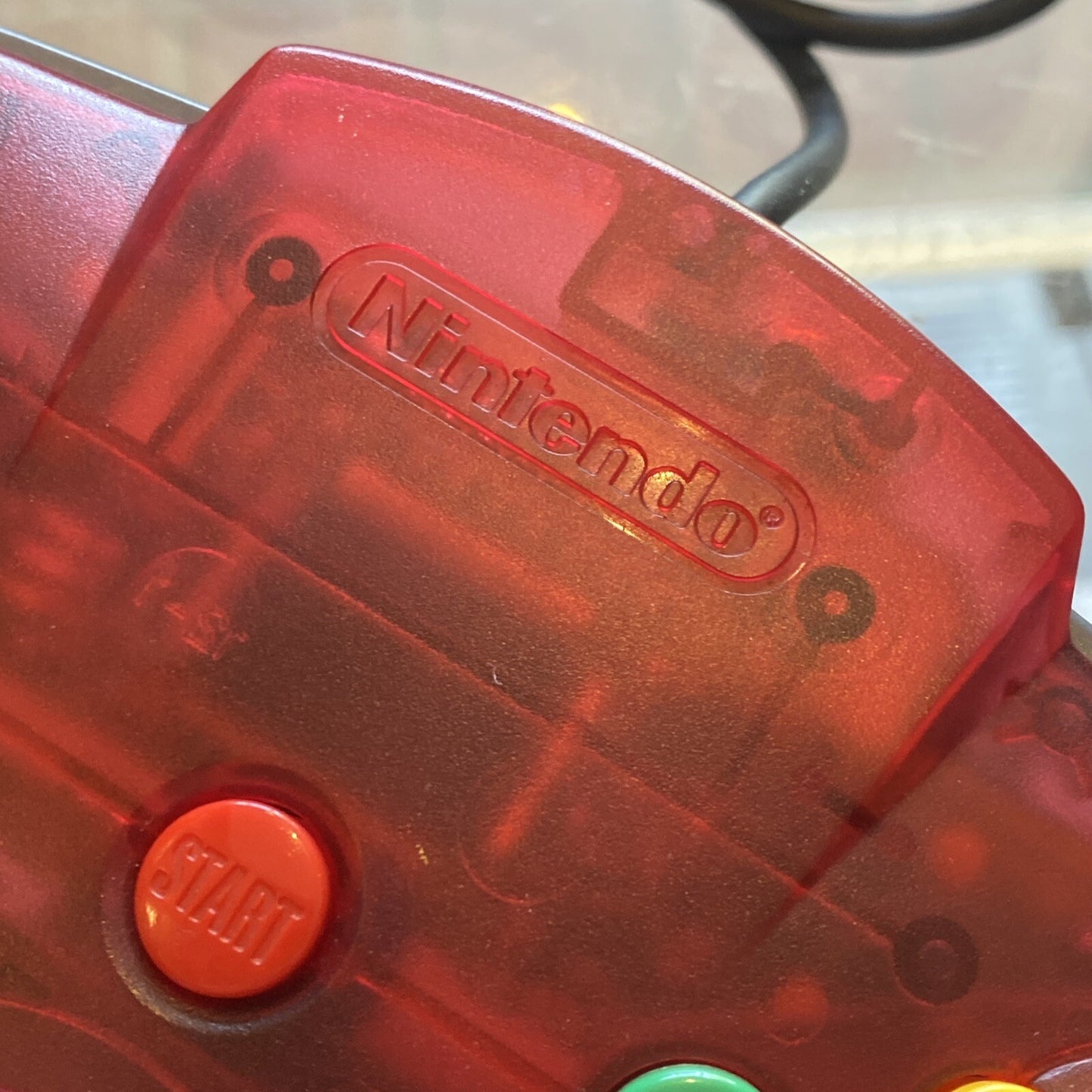 Official Clear Red Nintendo 64 Controller • Tested/Working • N64