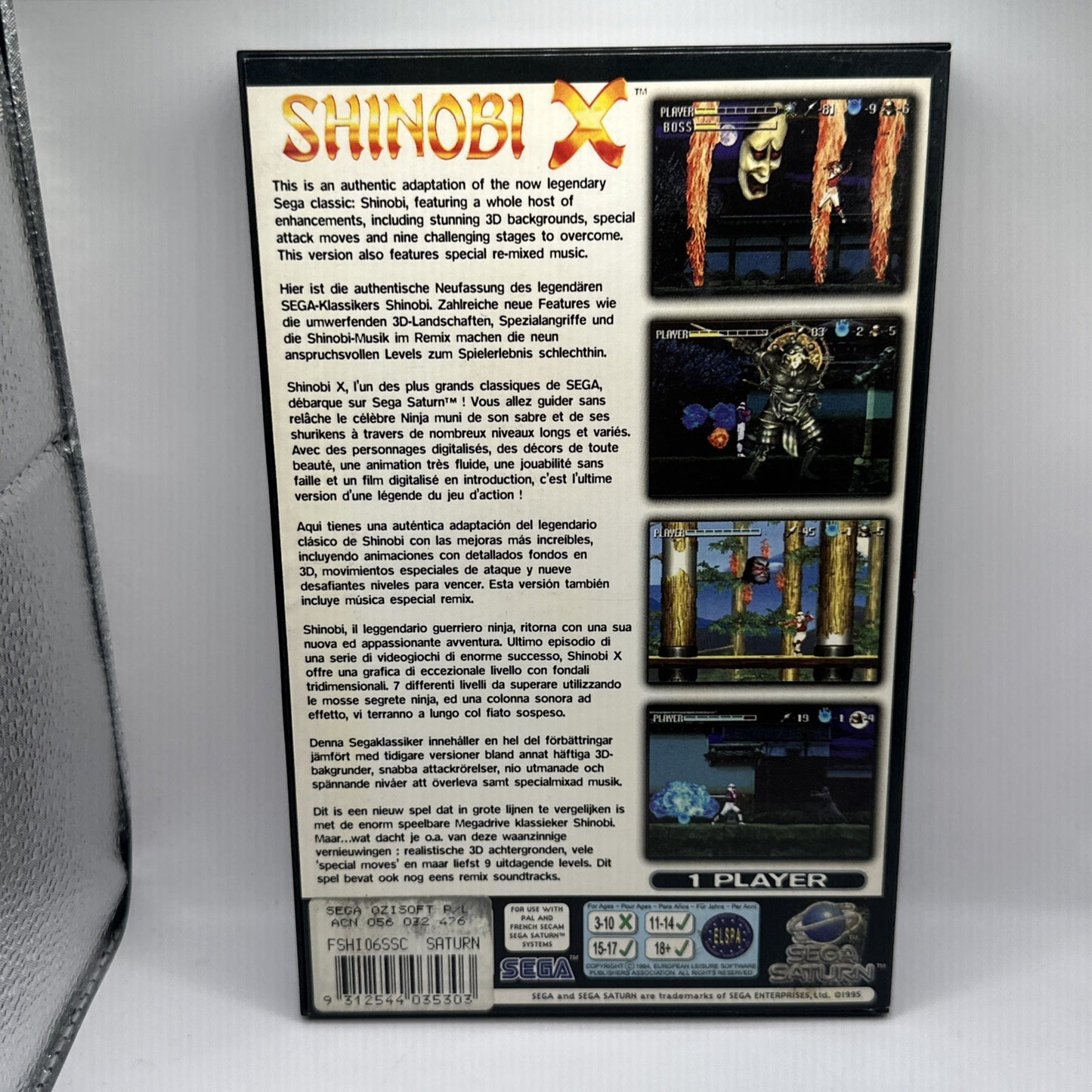Shinobi X • Sega Saturn Game PAL (1995) TESTED/WORKING • Shinobi Legions