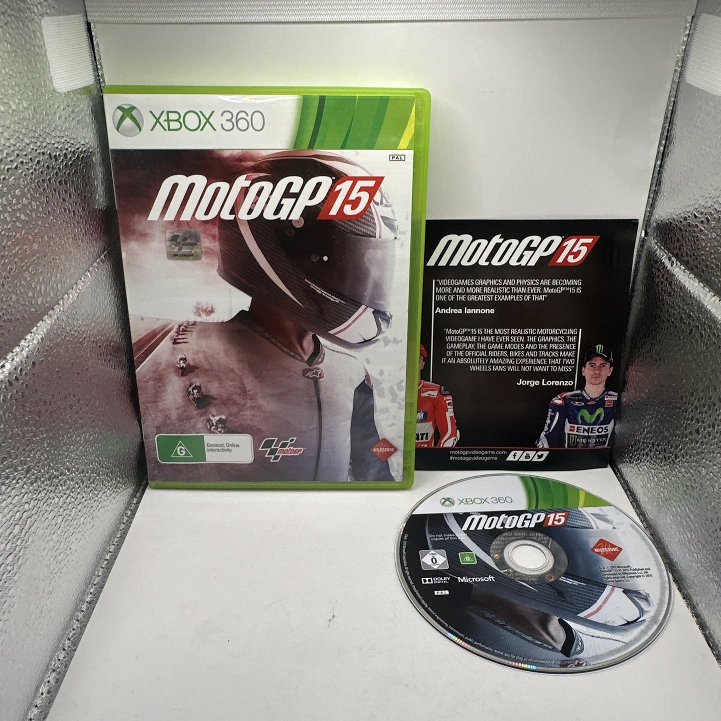 MotoGP 15 • Xbox 360 Game (2015) PAL AUS • Complete • Motorcycle Racing Moto GP