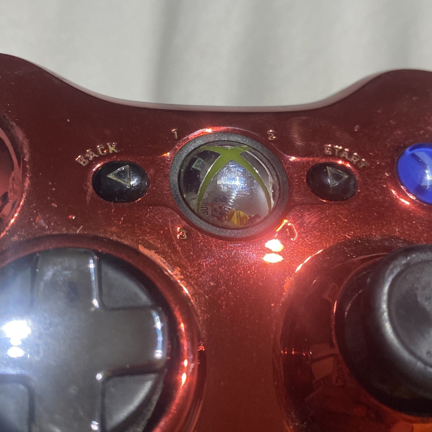 Microsoft Xbox 360 Red Chrome Controller *TESTED/WORKING!* Metallic • GENUINE!