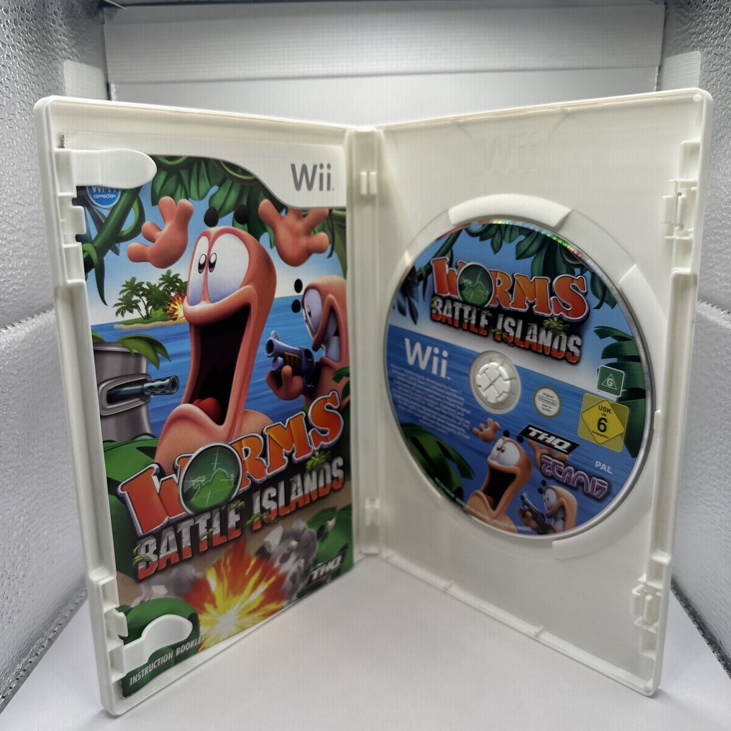 Worms: Battle Islands • Nintendo Wii Game + Manual (2010) PAL AUS Complete • THQ