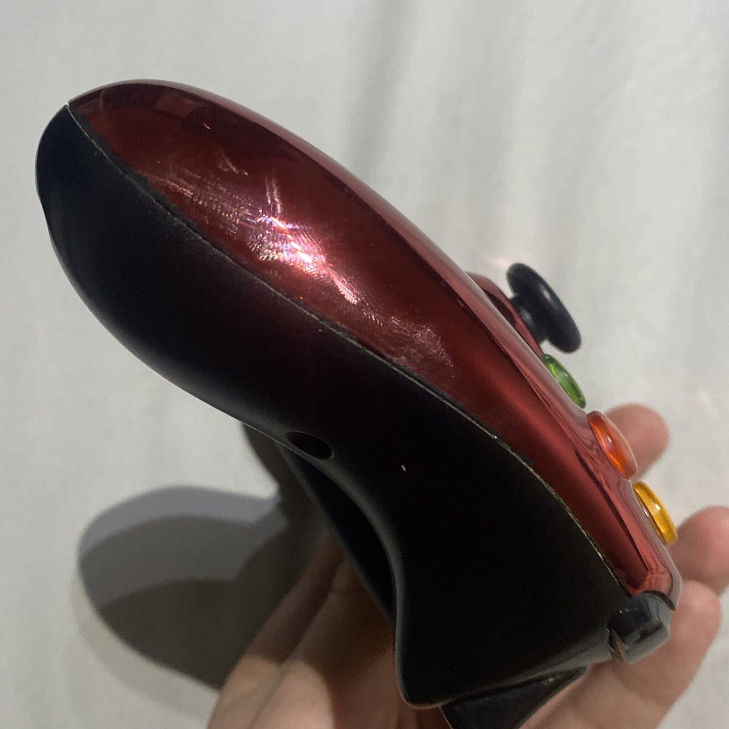 Microsoft Xbox 360 Red Chrome Controller *TESTED/WORKING!* Metallic • GENUINE!