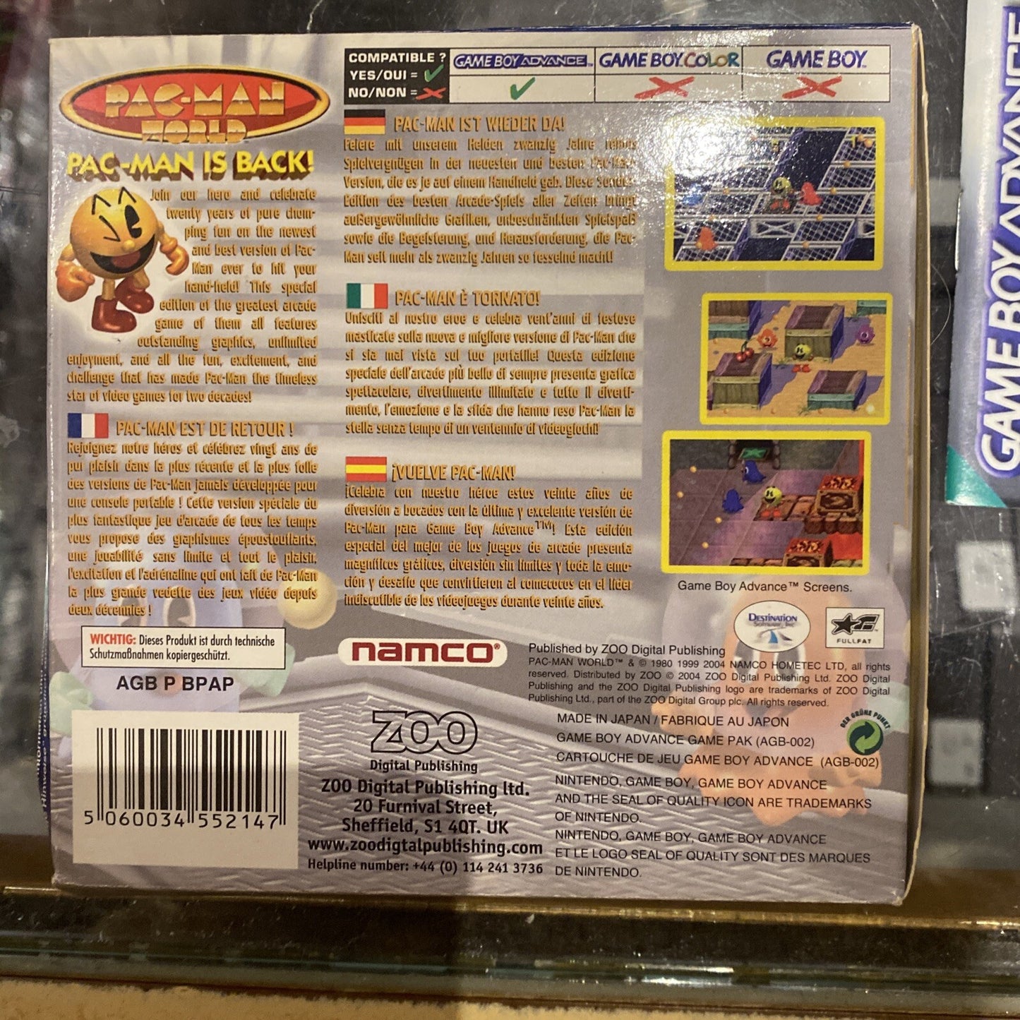 PAC-MAN World Gameboy Advance Game Boxed + Manual • AU PAL • Namco Game Boy