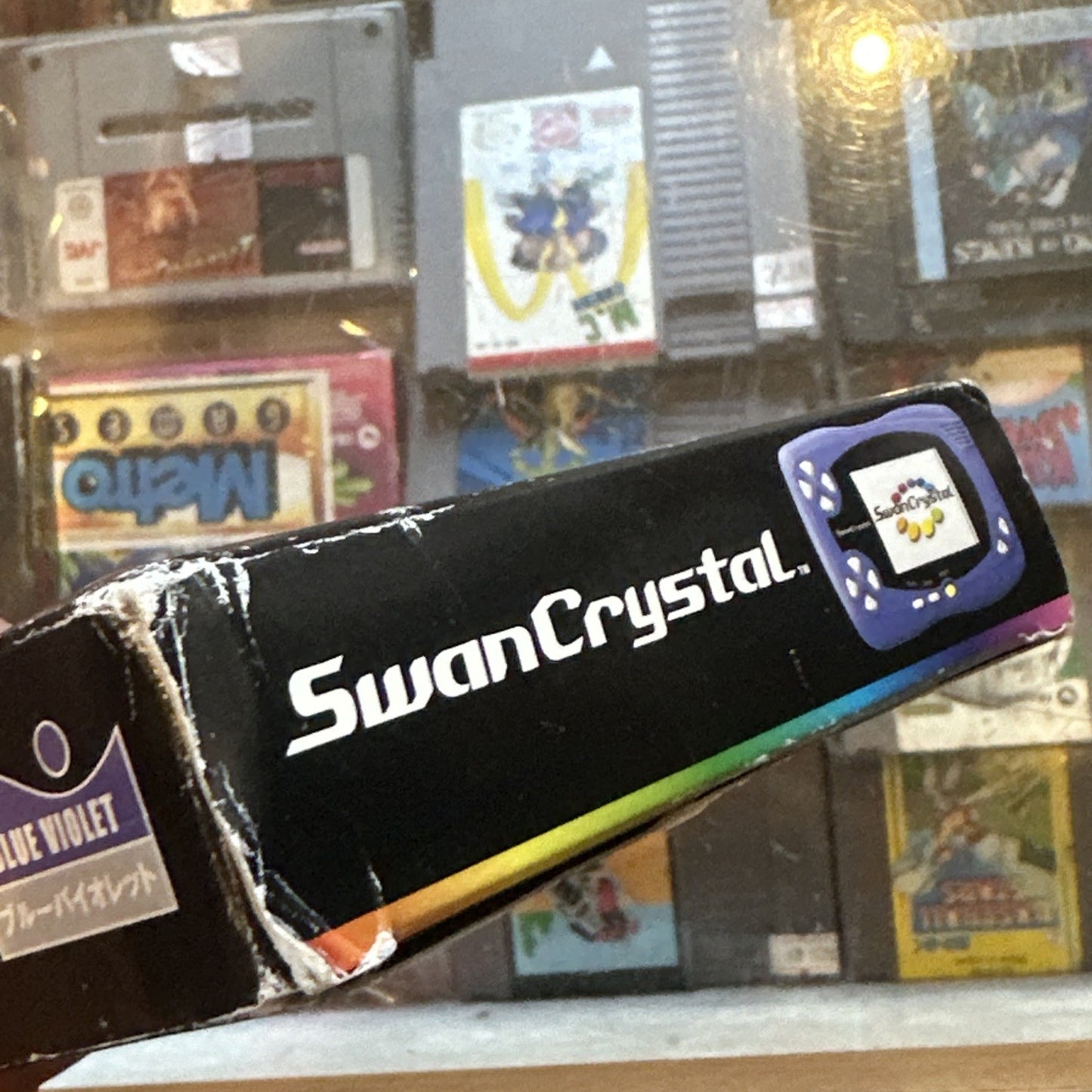 Bandai Wonder Swan Crystal Blue Violet Console Boxed + Manual • SwanCrystal