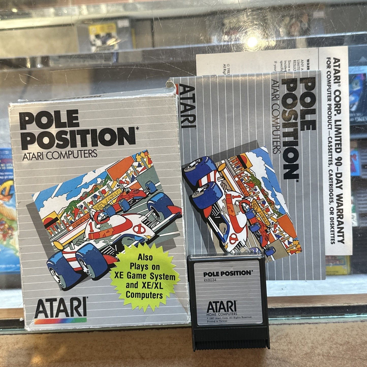 Pole Position • Atari XE/XL/400/800 PC Game In Box + Manual (1987) Boxed • CIB