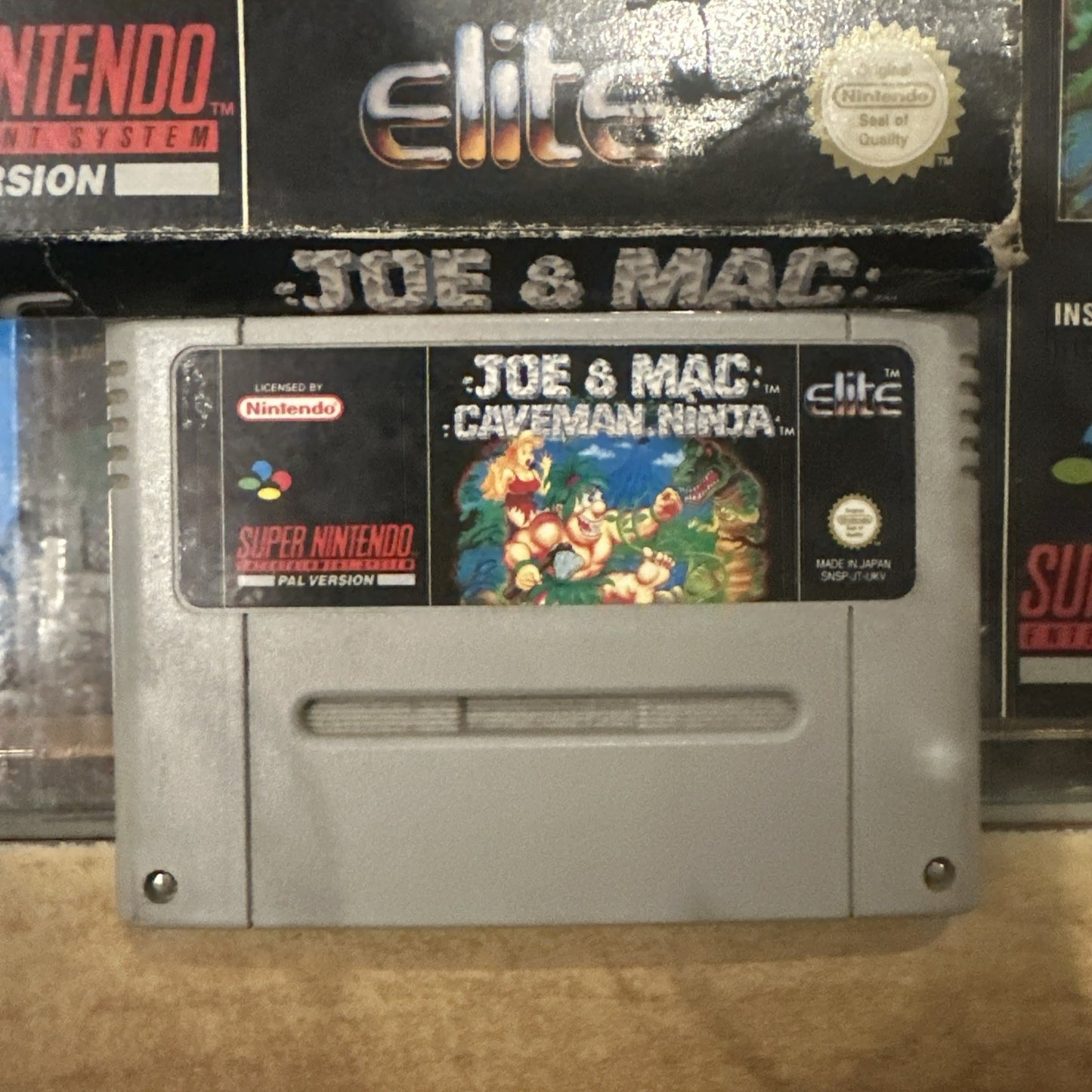 Joe & Mac: Caveman Ninja • Super Nintendo SNES Game In Box + Manual • PAL Boxed