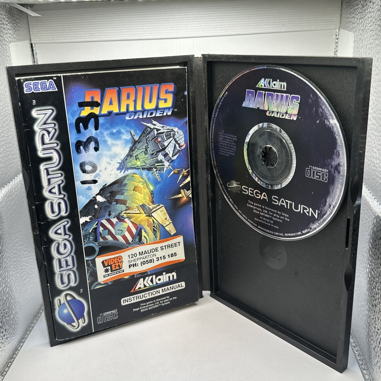 DARIUS GAIDEN • Sega Saturn Game + Manual (1994) PAL • Complete CIB • Acclaim