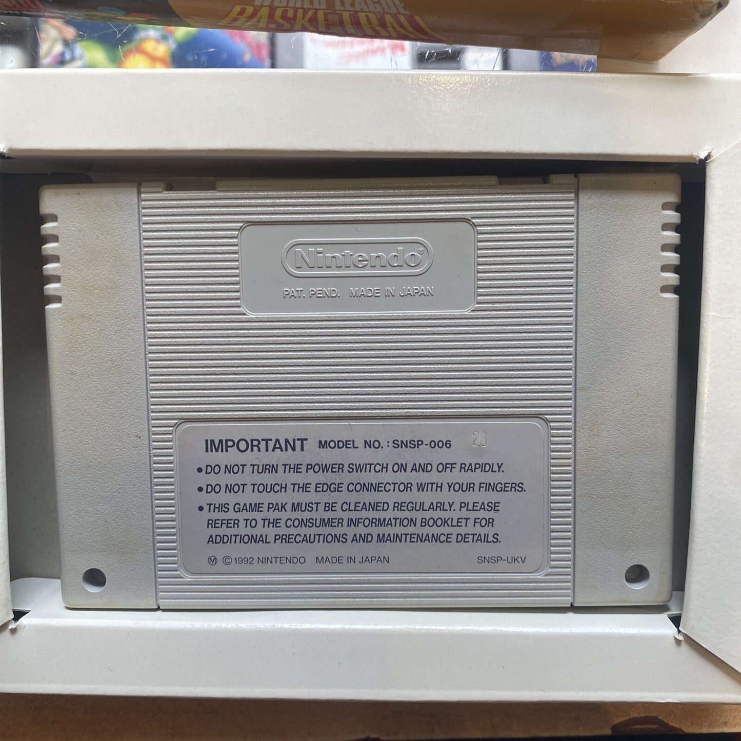 World League Basketball Super Nintendo Game In Box (1992) PAL Mattel SNES Boxed