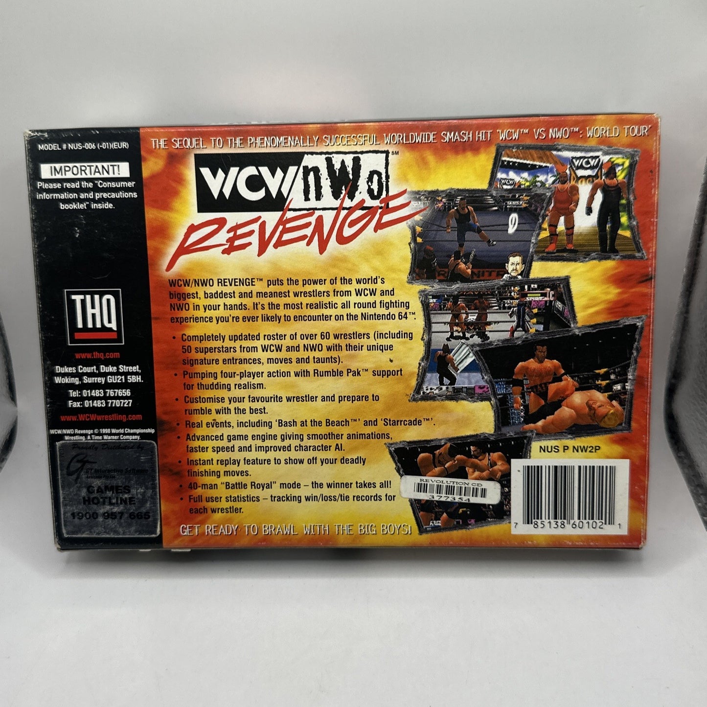 WCW NWO Revenge • Nintendo 64 N64 Game PAL 1998 THQ WWE Complete Boxed + Manual