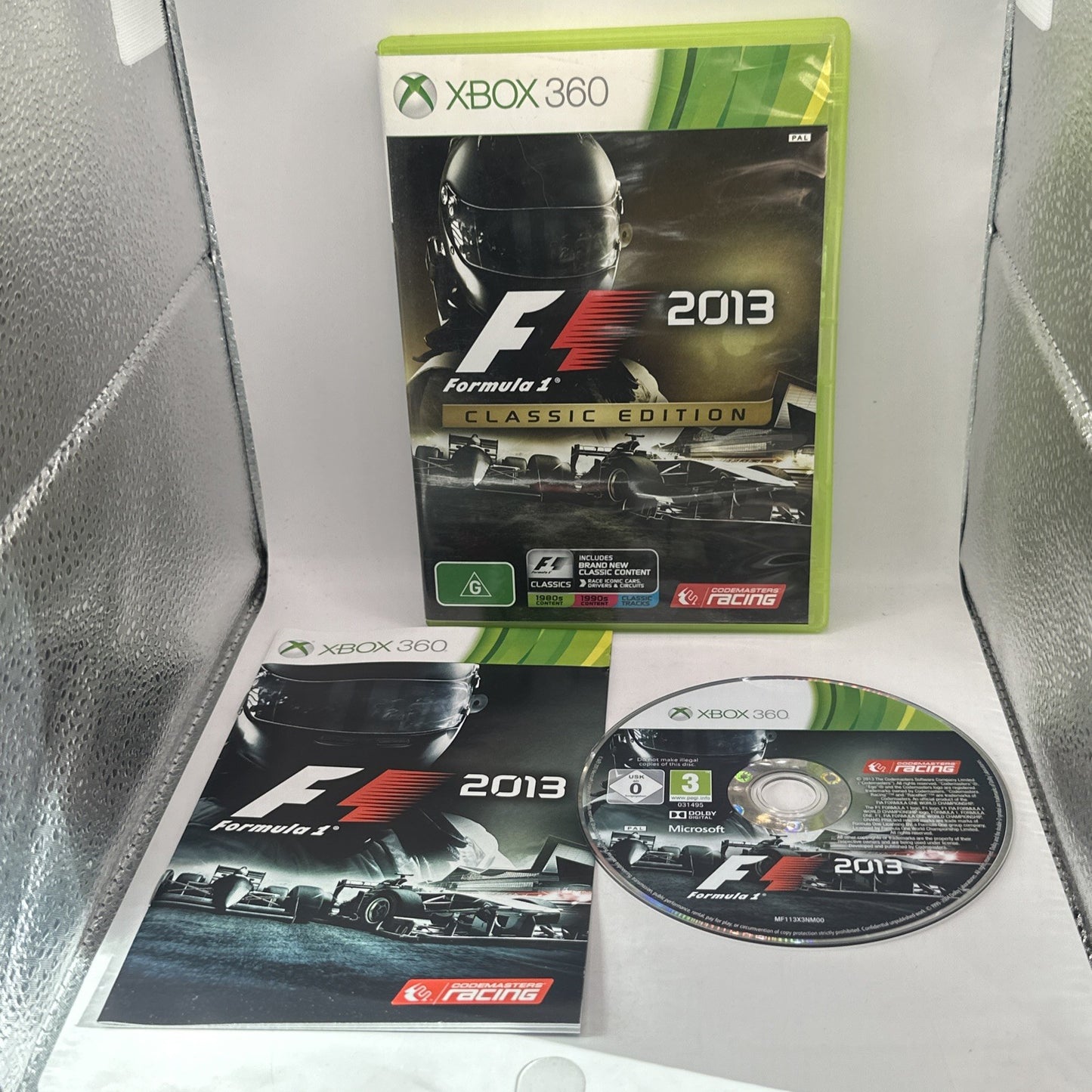 F1 2013 - Classic Edition • Xbox 360 Game + Manual (2013) PAL AUS • Formula 1 13