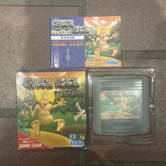 Chuck Rock • Sega Game Gear (1992) Boxed + Manual • Region Free Japan Import