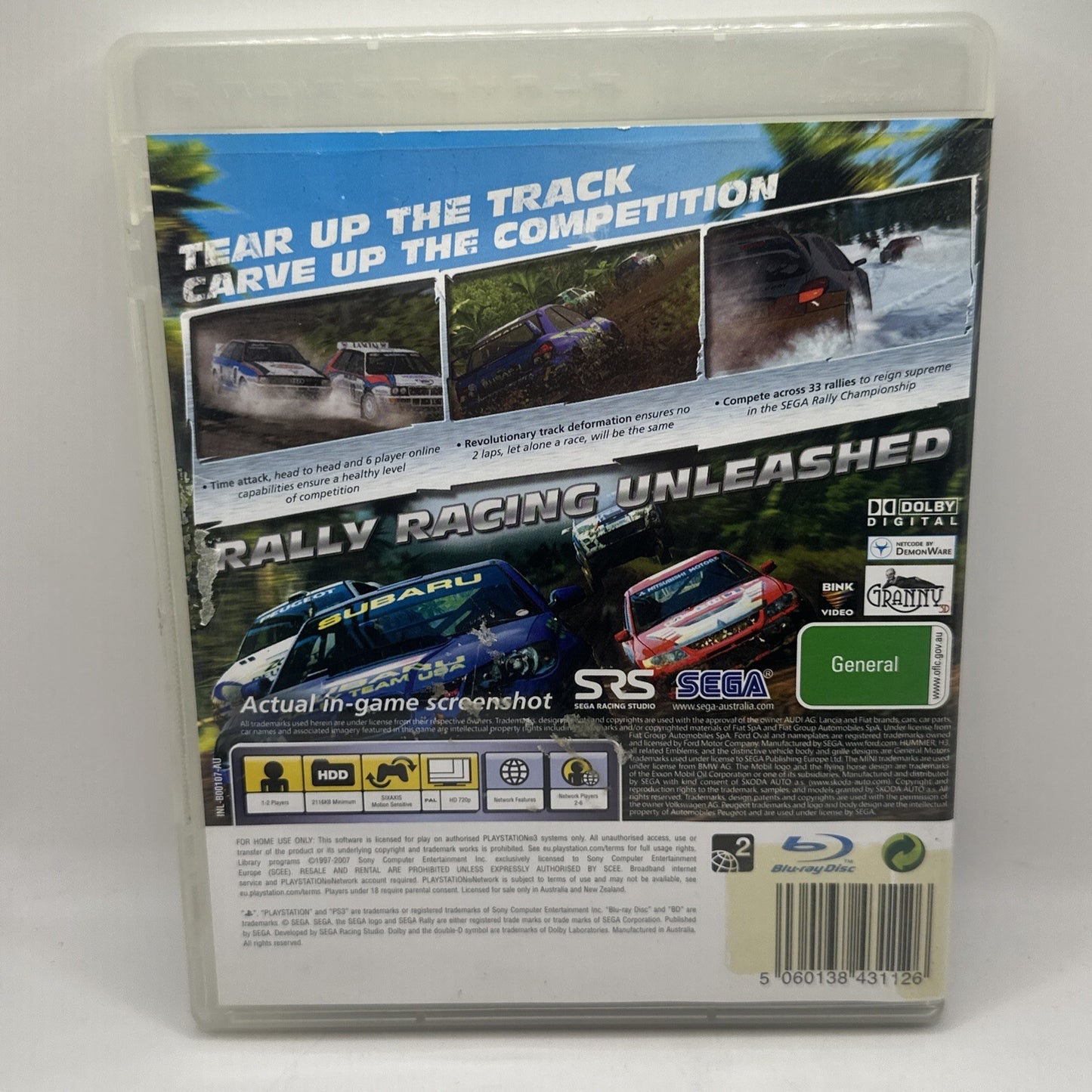SEGA Rally • Playstation 3 PS3 Game + Manual (2007) Complete • Car Racing • AUS
