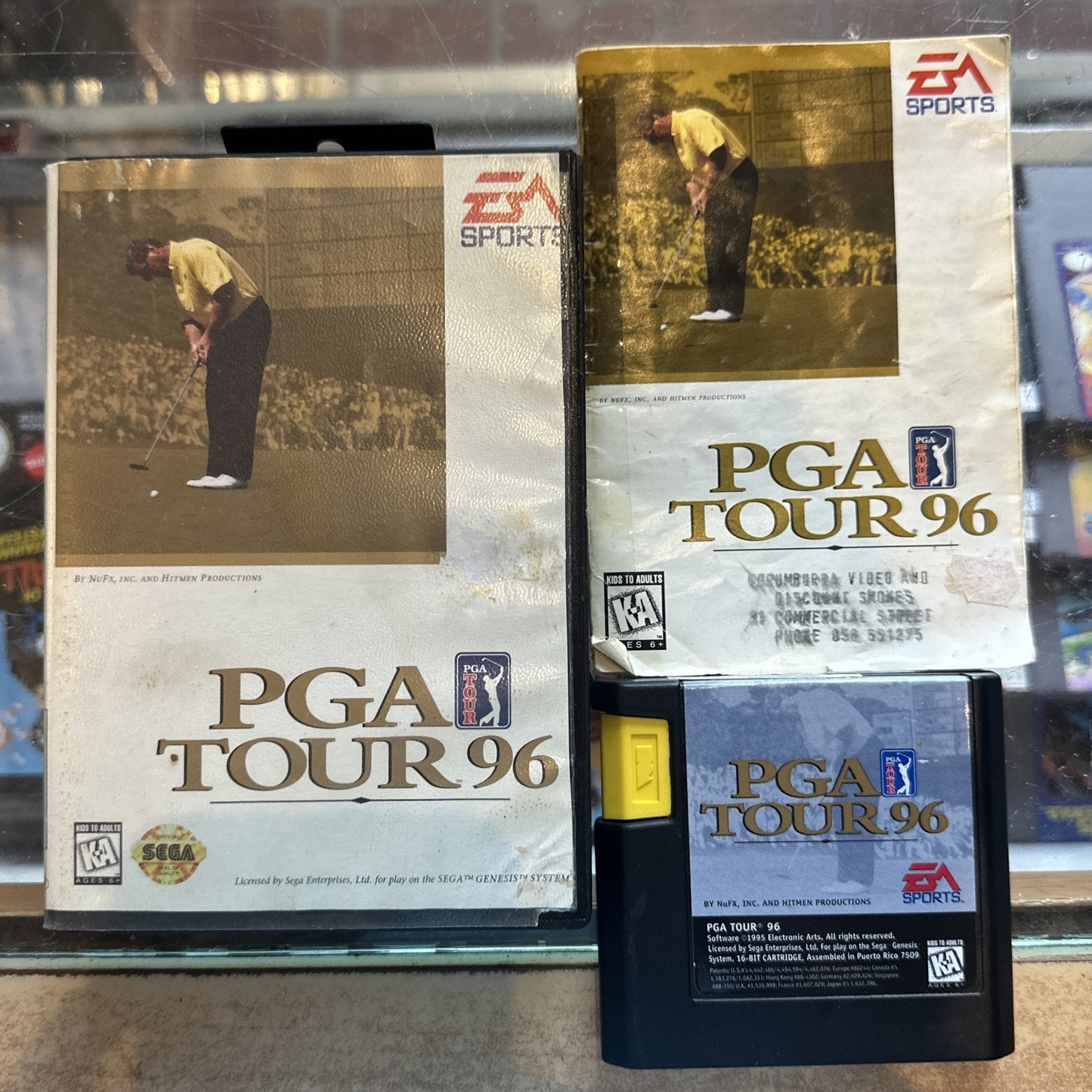 PGA Tour 96 • SEGA Genesis Game + Manual (1996) EA Sports Golf • Ex-Rental • CIB