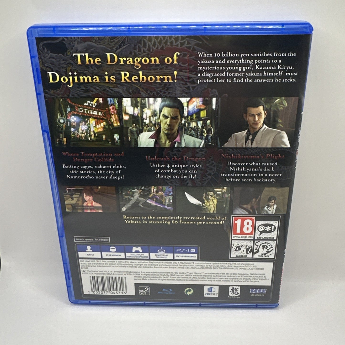 Yakuza Kiwami • Sony PlayStation 4 PS4 Game (2016) SEGA