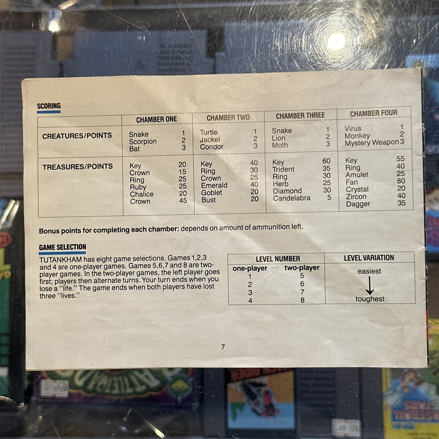 Tutankham • Atari 2600 Game + Manual (1983) Konami • Tutankhamen