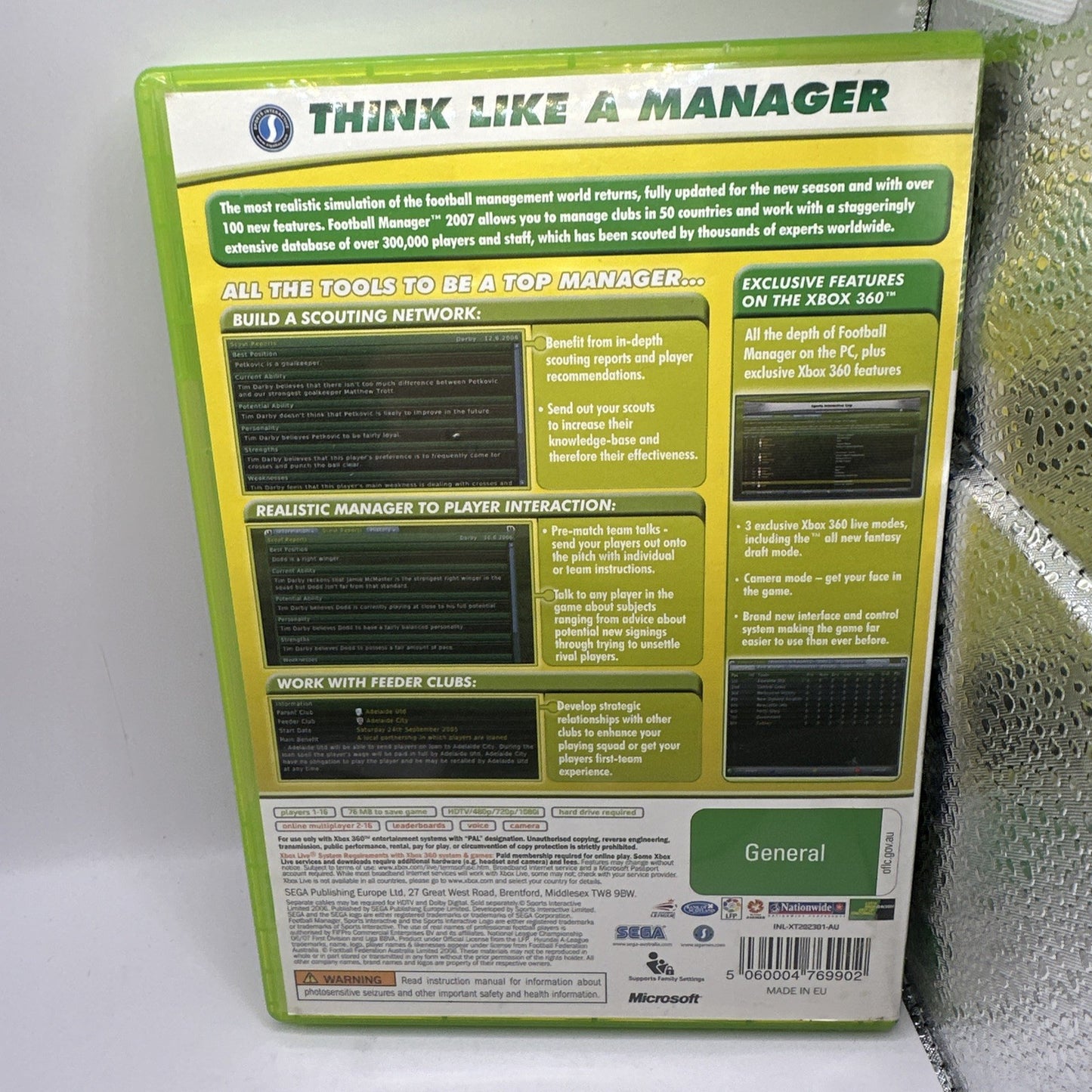 Football Manager 2007 • Xbox 360 Game + Manual PAL AUS • SEGA Soccer • Complete