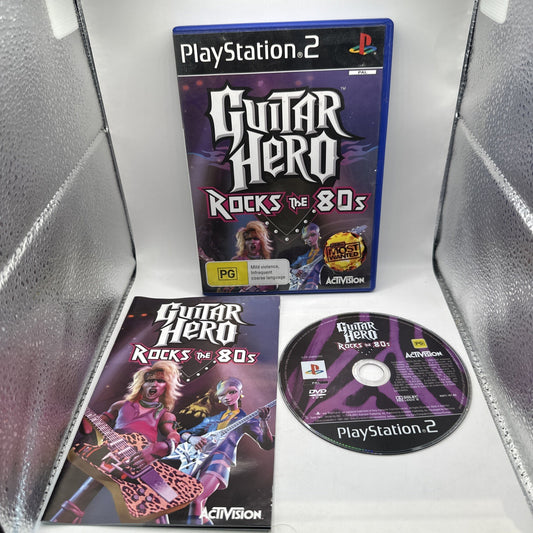 Guitar Hero Rocks The 80’s • PlayStation 2 PS2 Game + Manual (2007) PAL AUS Rock