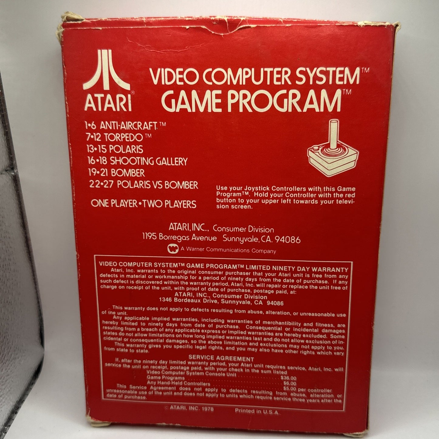 Air-Sea Battle • Atari 2600 Game In Box + Manual (1978) Boxed Complete CIB