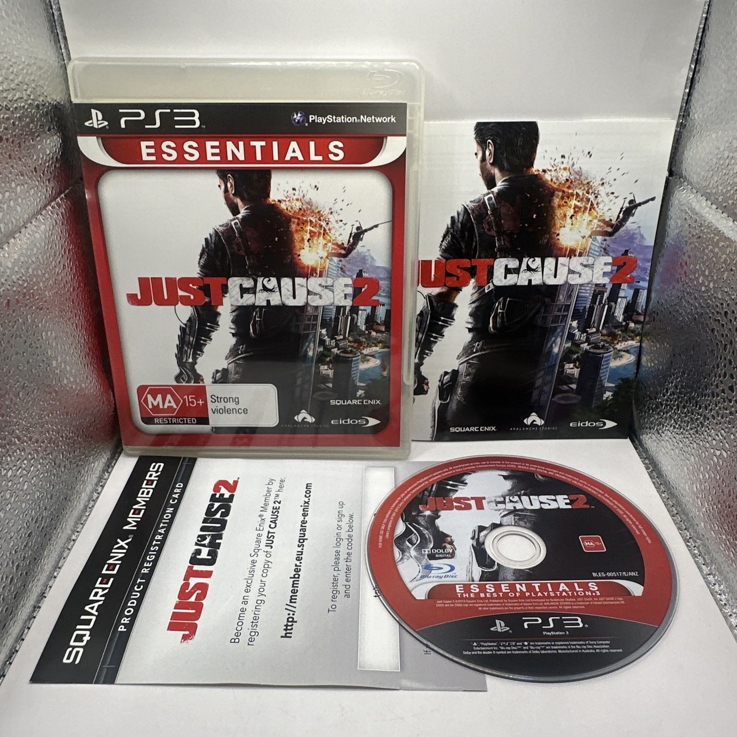 JUST CAUSE 2 • PlayStation 3 PS3 Game + Manual (2010) AUS • Complete CIB • Eidos