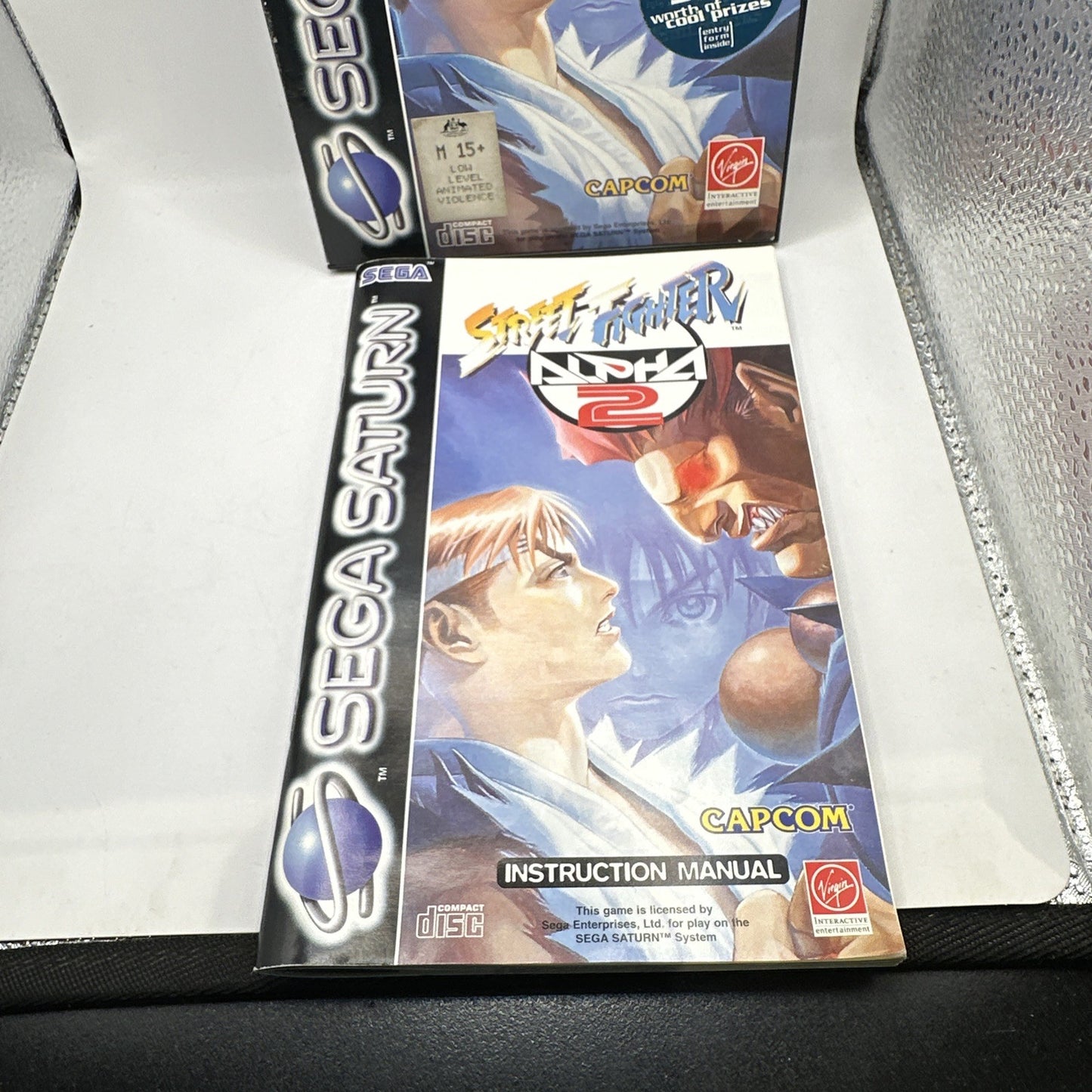 Street Fighter Alpha 2 • Sega Saturn Game + Manual PAL (1996) Complete • Capcom