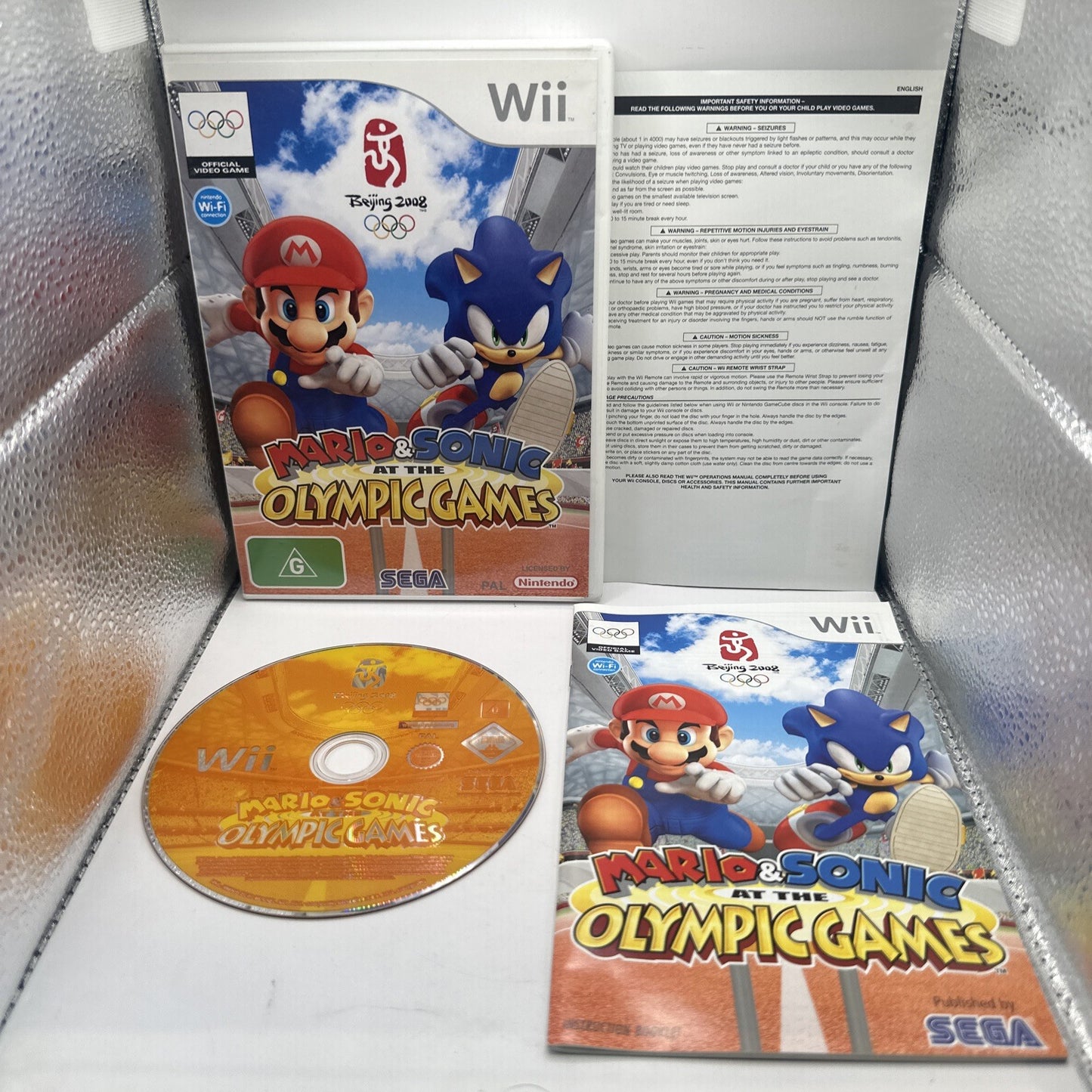 Mario & Sonic At The Olympic Games • Nintendo Wii Game + Manual PAL AUS • SEGA