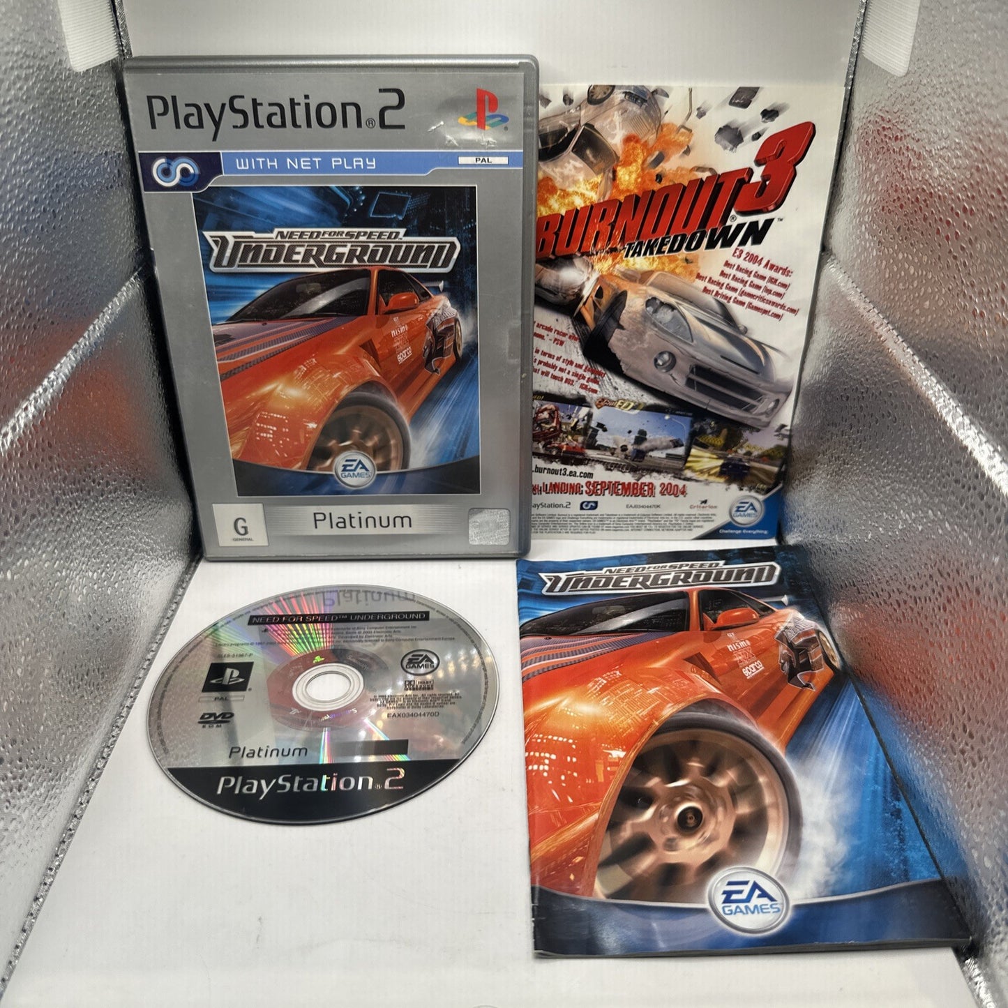 Need For Speed Underground • PlayStation 2 PS2 + Manual (2003) PAL • Car Racing