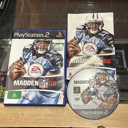 Madden NFL 08 • Playstation 2 PS2 Game + Manual • PAL AUS American Football 2008