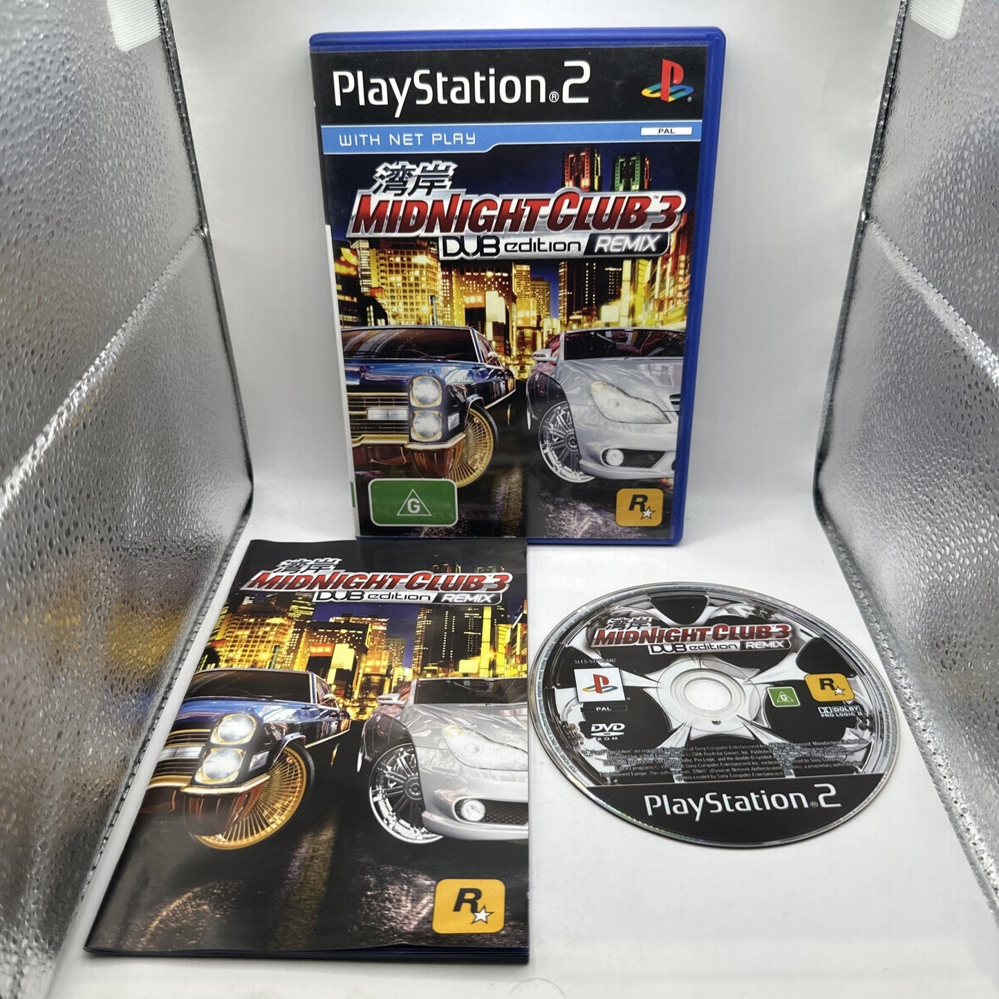 Midnight Club 3 Dub Edition Remix • PlayStation 2 PS2 Game + Manual • Car Racing