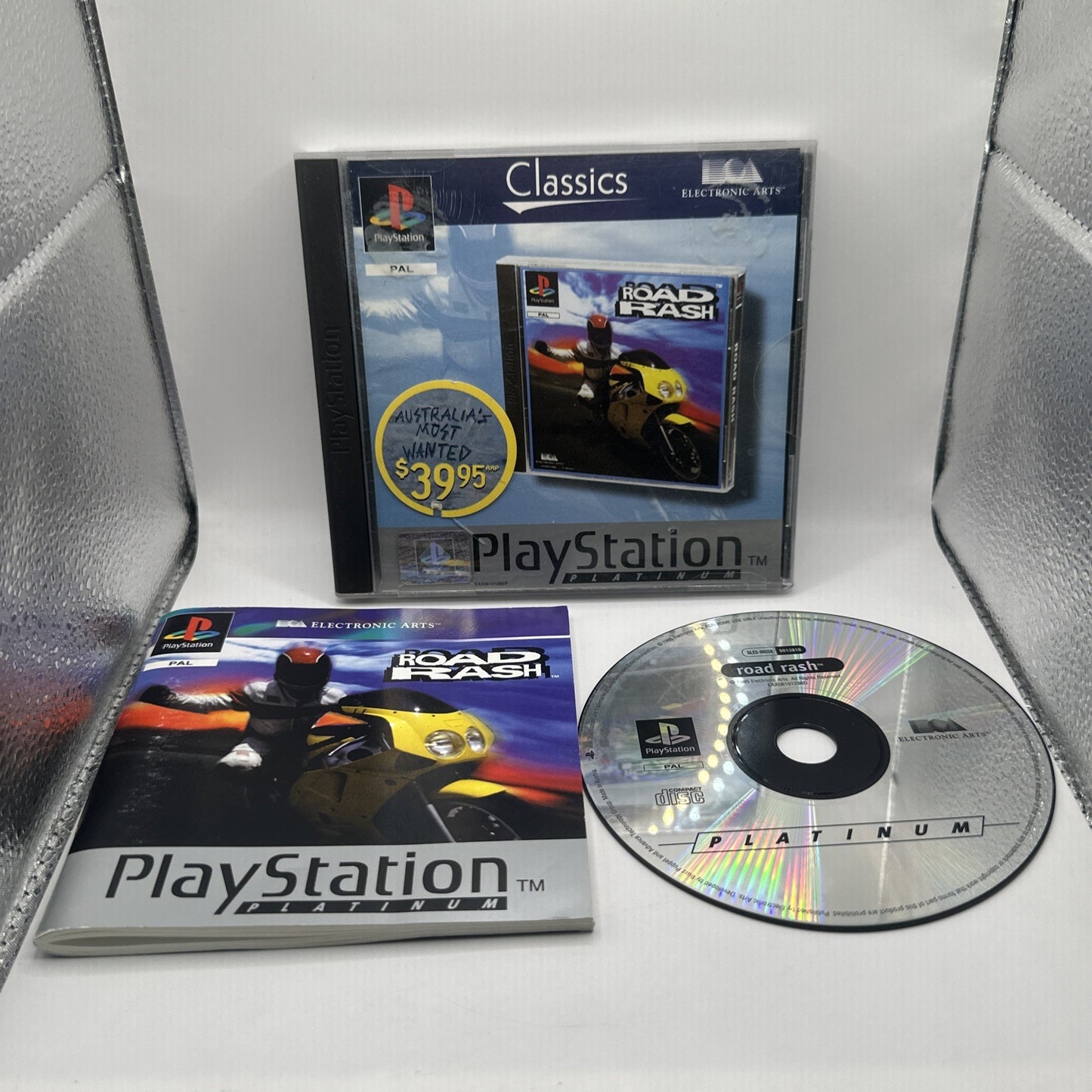 Road Rash • Sony PlayStation 1 PS1 Game + Manual (1995) PAL • Complete CIB