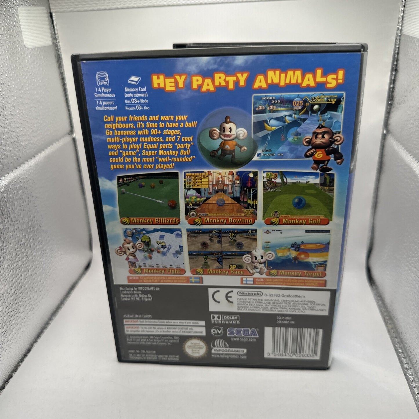 Super Monkey Ball • Nintendo GameCube Game + Manual (2001) PAL • SEGA