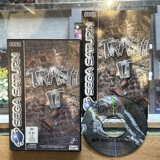 Trash It • Sega Saturn Game + Manual (1997) PAL • Complete CIB