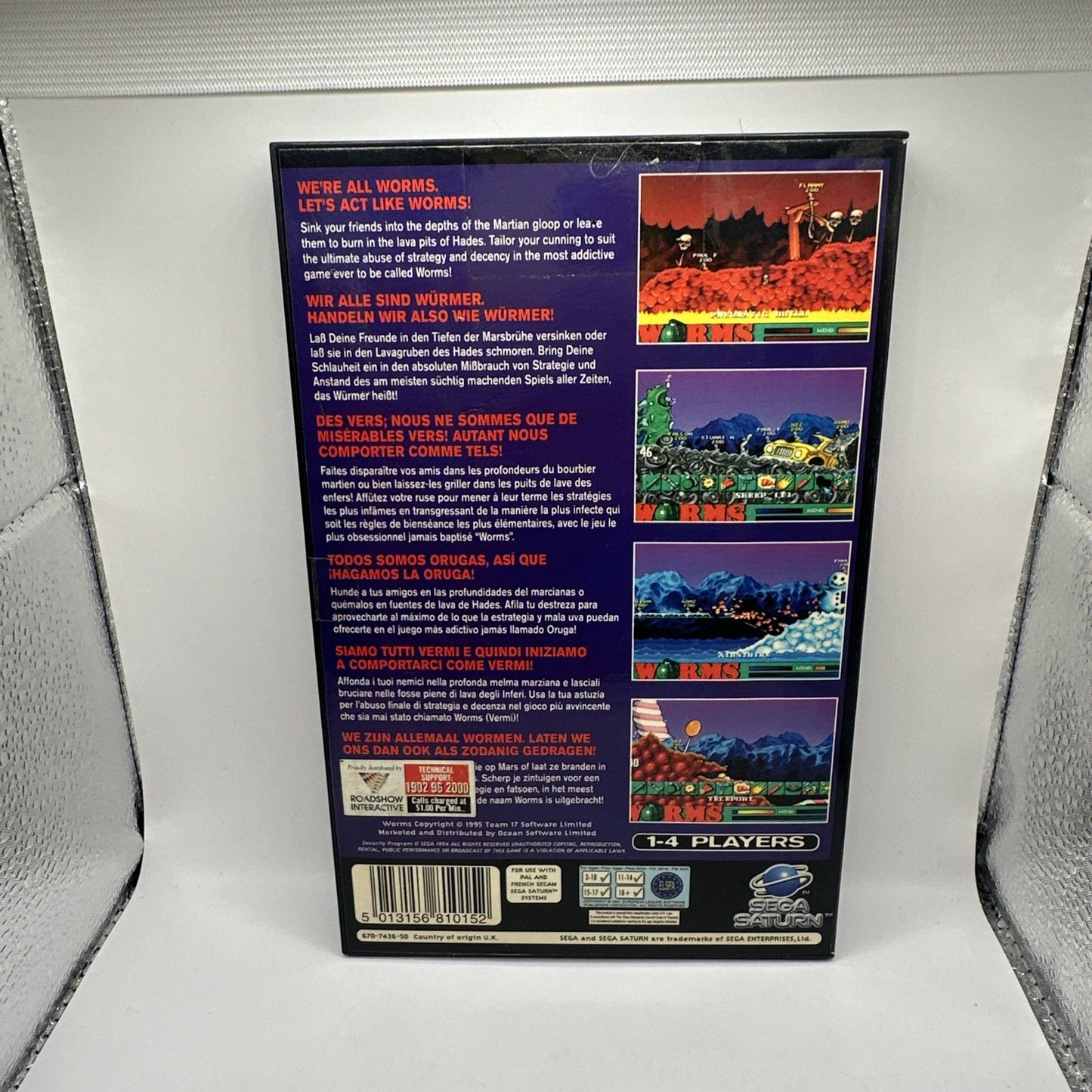 Worms • Sega Saturn Game (1996) PAL • Ocean • Tested/Working