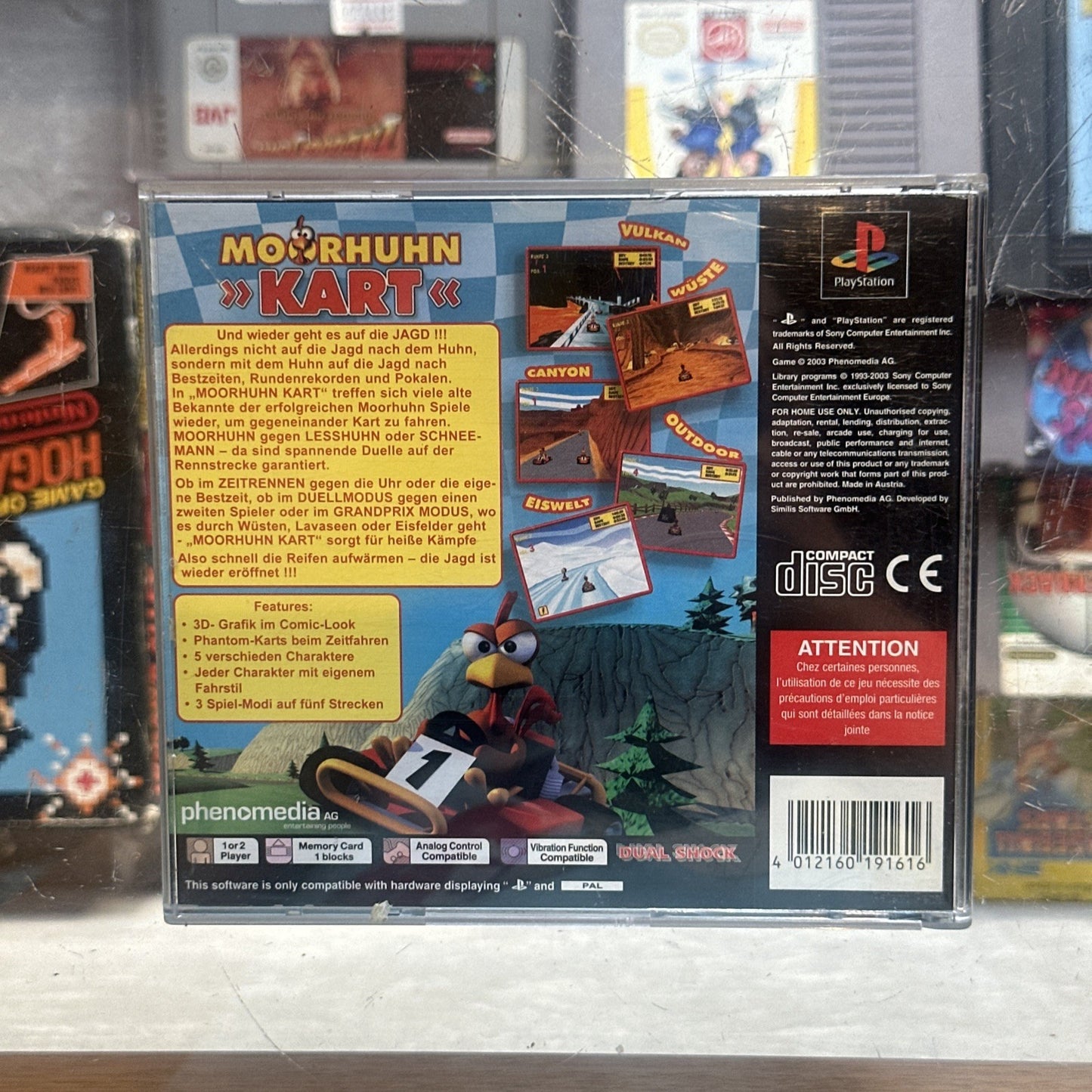 Moorhuhn Kart • Sony Playstation 1 PS1 Game + Manual (2003) PAL • Crazy Chicken