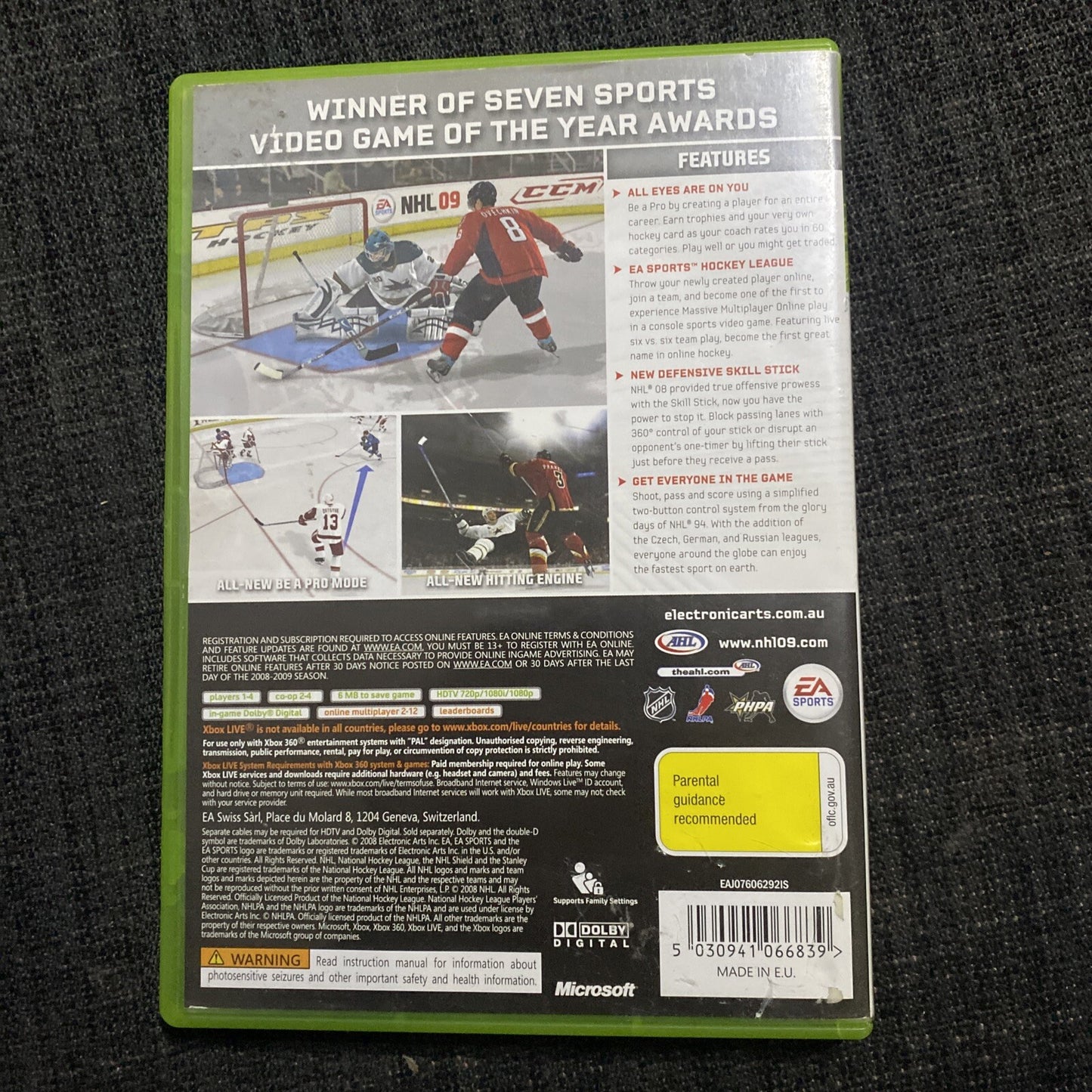 NHL 09 Xbox 360 Game *TESTED/WORKING* EA Sports Ice Hockey Games PAL 2009 2K9