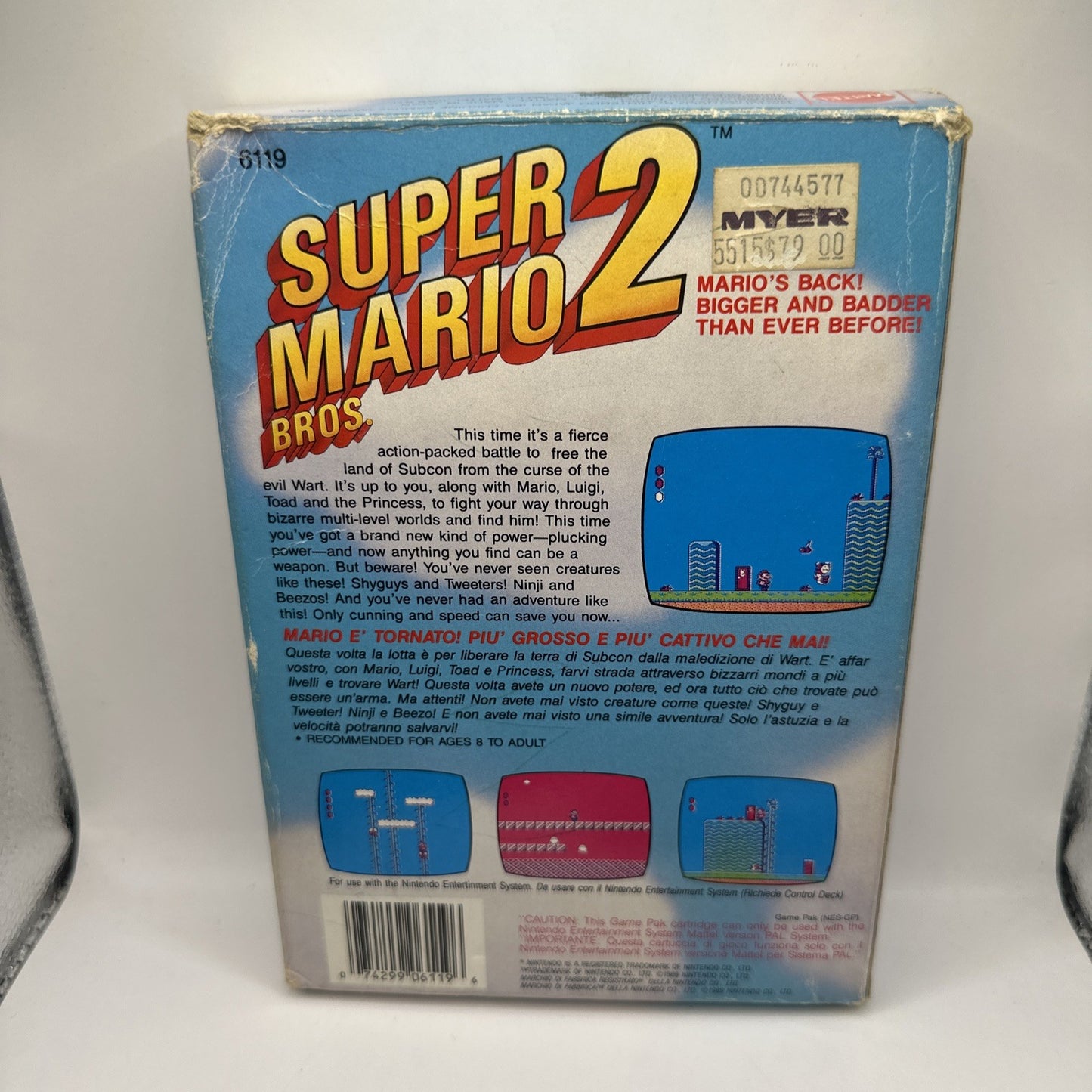 Super Mario Bros 2 • Nintendo NES Game + Box (1989) PAL • Boxed