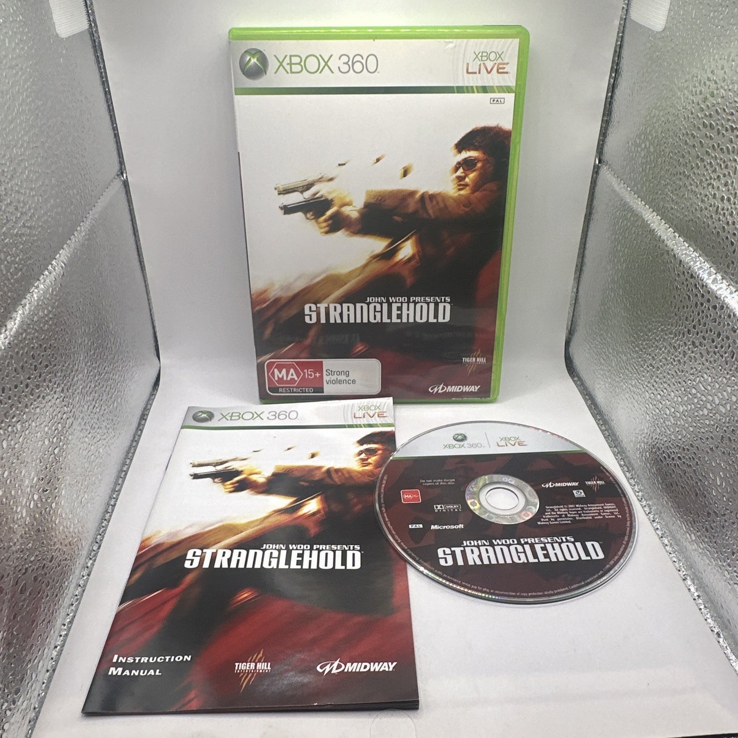 John Woo Presents: Stranglehold • Xbox 360 Game + Manual (2007) PAL AUS Complete