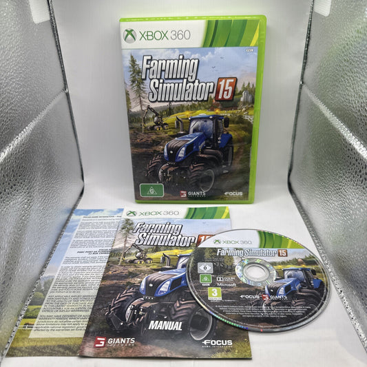 Farming Simulator 15 • Xbox 360 Game + Manual (2015) PAL Australian CIB Complete