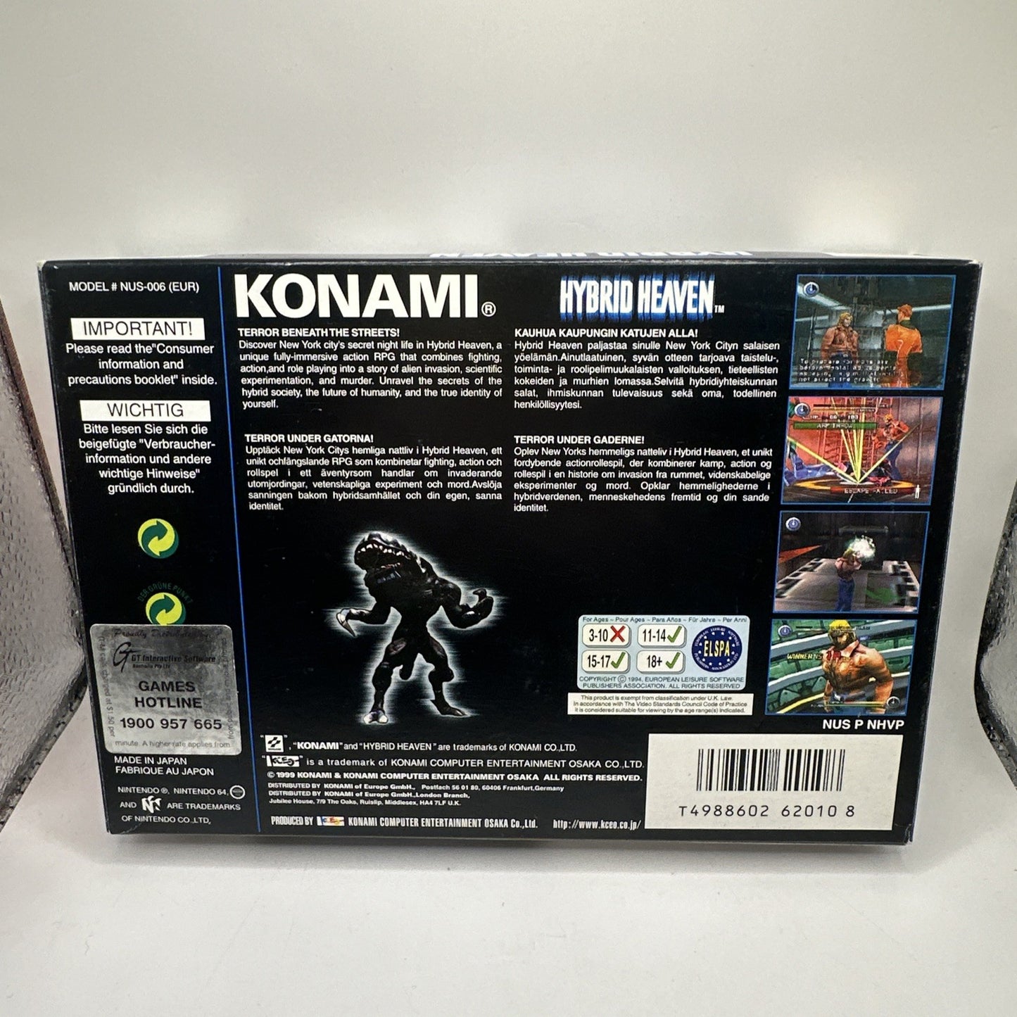 Hybrid Heaven • Nintendo 64 N64 Game + Box & Manual (1999) PAL • Boxed Compelte