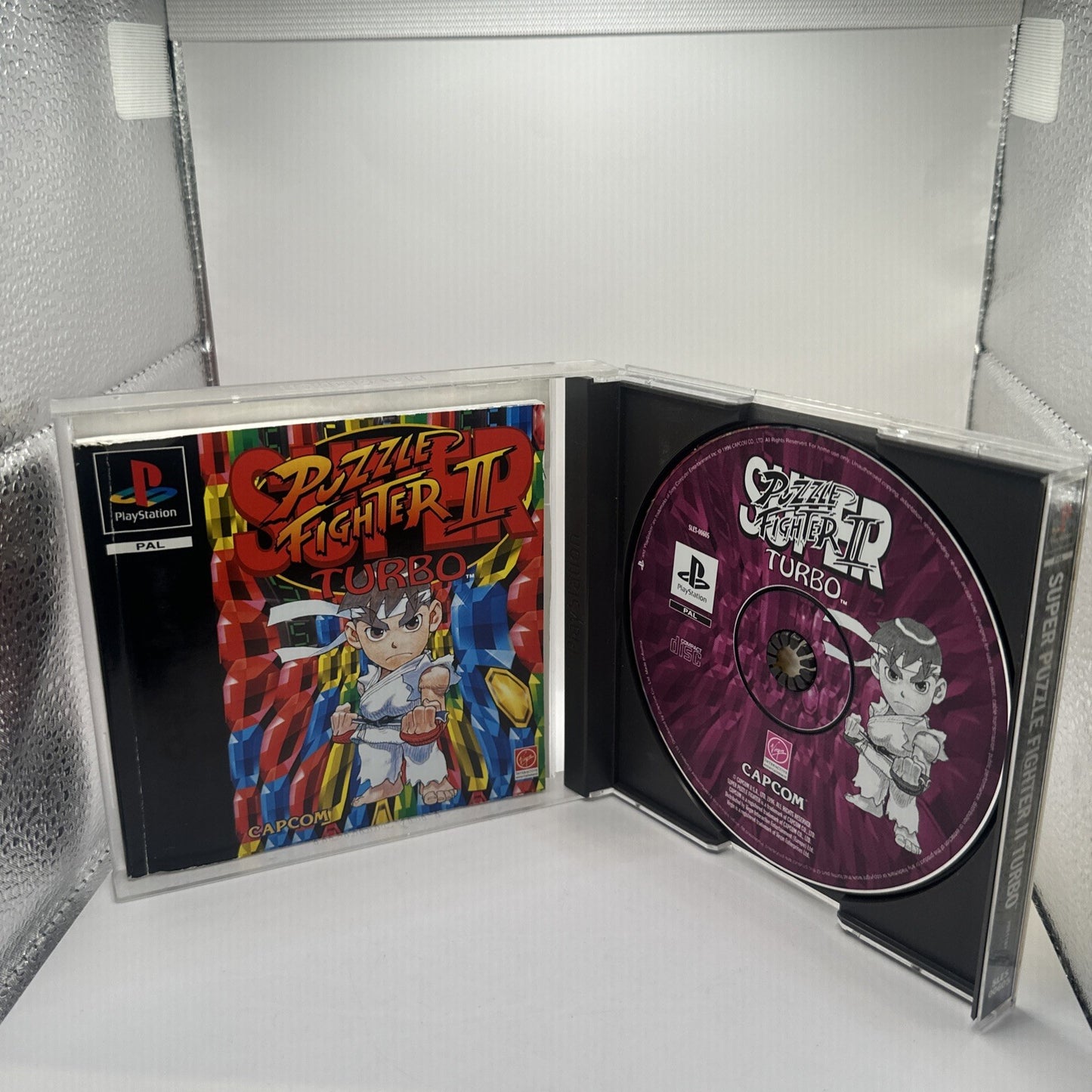 Super Puzzle Fighter II Turbo • PlayStation 1 PS1 + Manual (1996) PAL • Complete