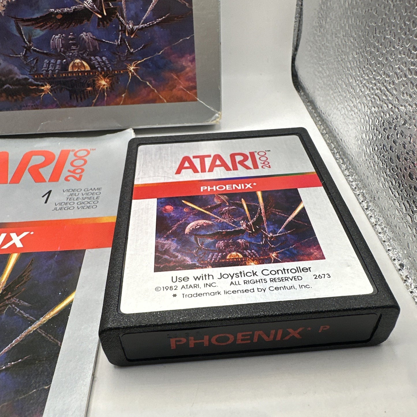 Phoenix • Atari 2600 Game + Manual (1982) Complete Boxed • Silver Box