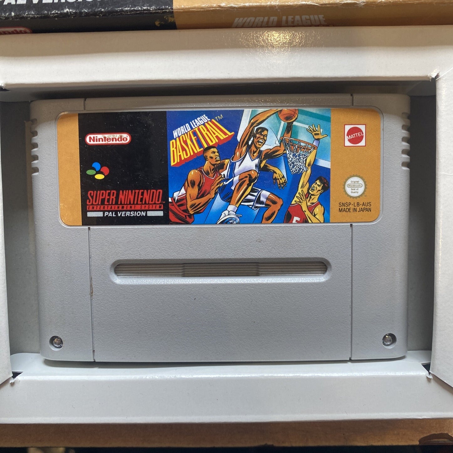 World League Basketball Super Nintendo Game In Box (1992) PAL Mattel SNES Boxed
