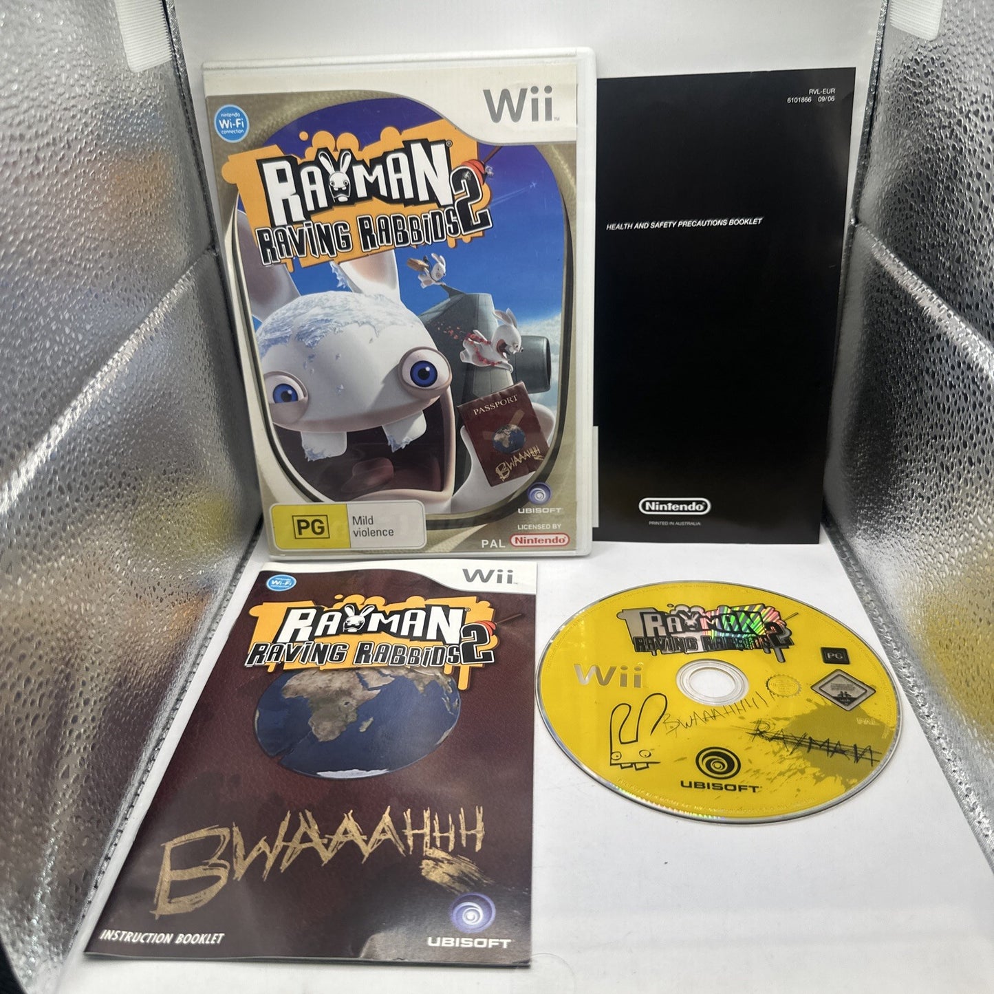 Rayman Raving Rabbids 2 • Nintendo Wii Game + Manual (2007) PAL AUS • Complete