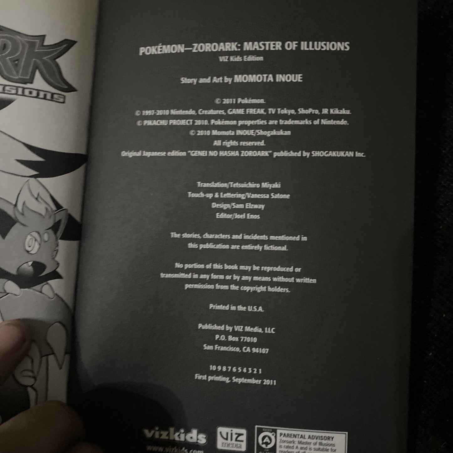 Zoroark: Master of Illusions Pokemon Diamond and Pearl Manga Book (2011)