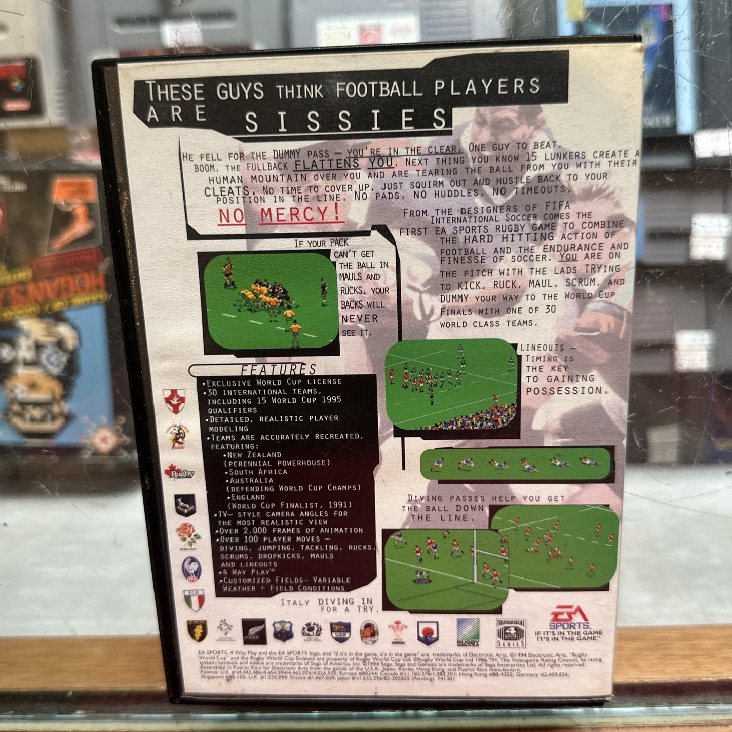 Rugby World Cup 95 • SEGA Genesis / Mega Drive Game + Manual (1995) Complete