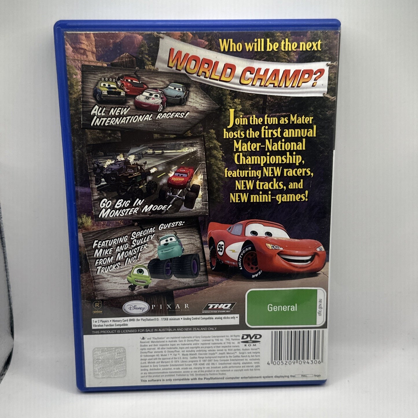 Cars Mater-National Championship • PlayStation 2 PS2 Game (2007) PAL AUS • THQ