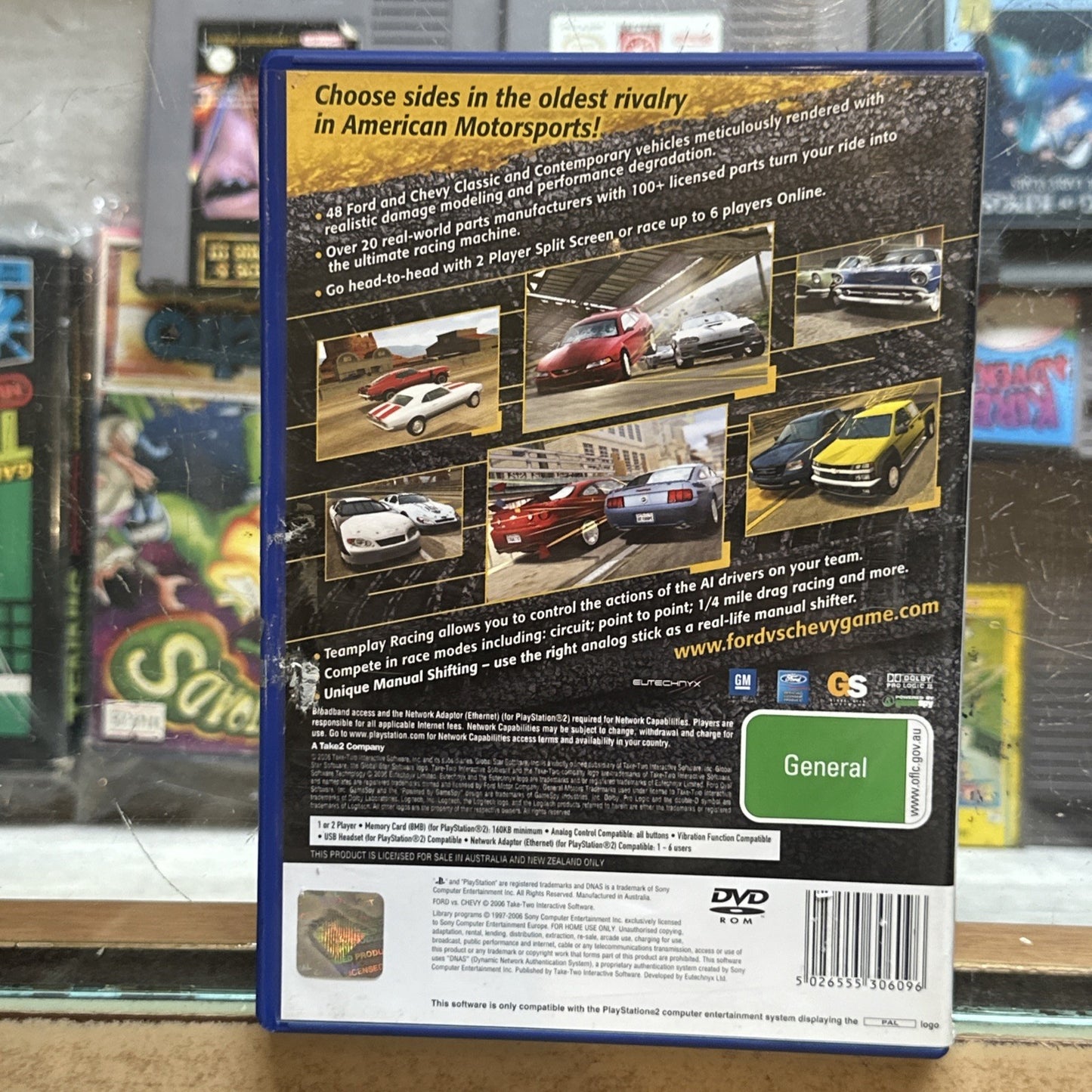 Ford vs. Chevy • Sony PlayStation 2 Game + Manual (2006) PAL AUS • Car Racing