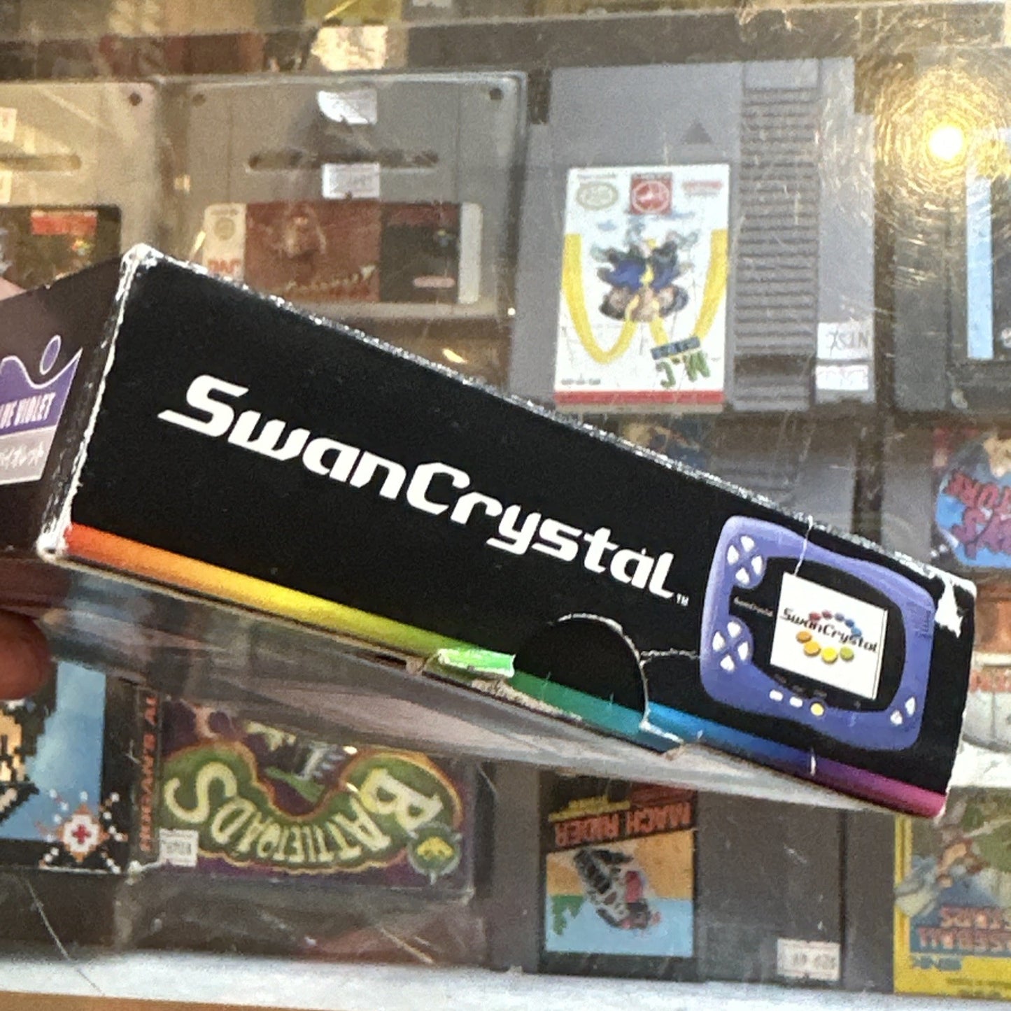 Bandai Wonder Swan Crystal Blue Violet Console Boxed + Manual • SwanCrystal