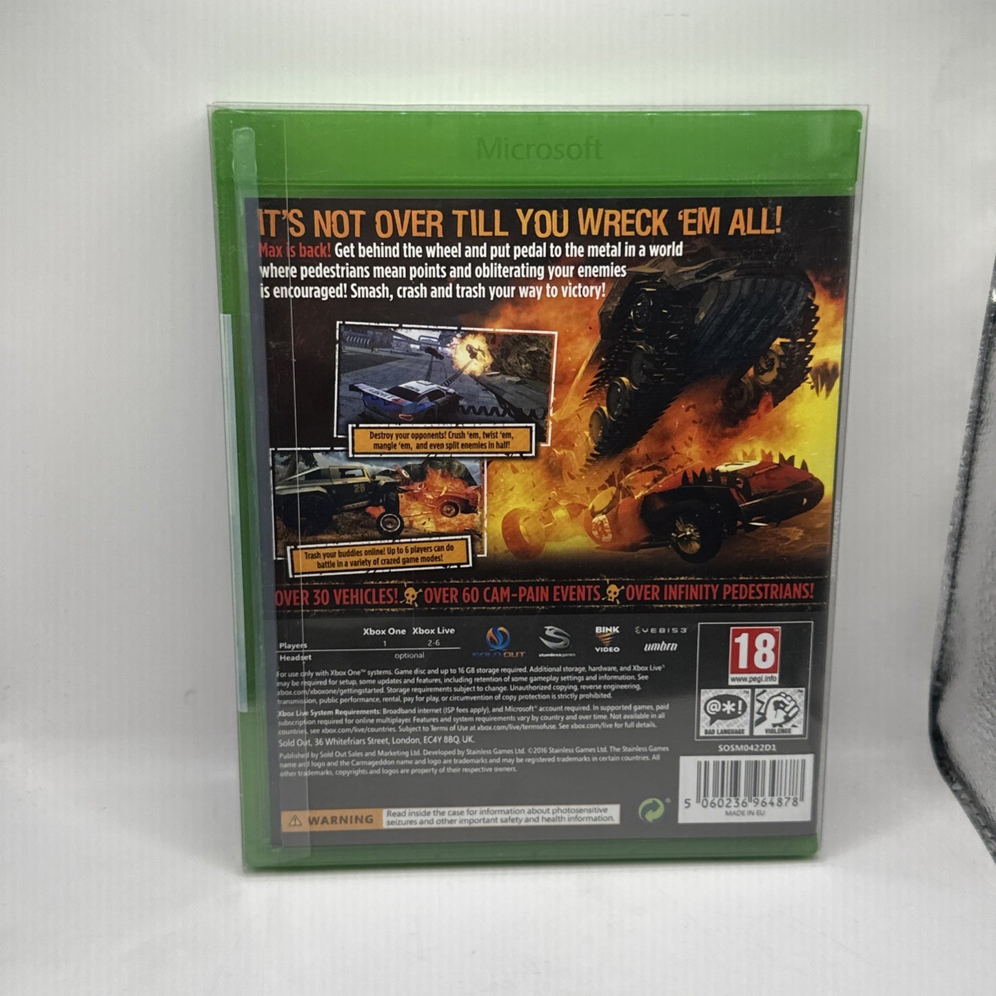 Carmageddon Max Damage • Xbox One Game (2016) With Lenticular Slip Cover